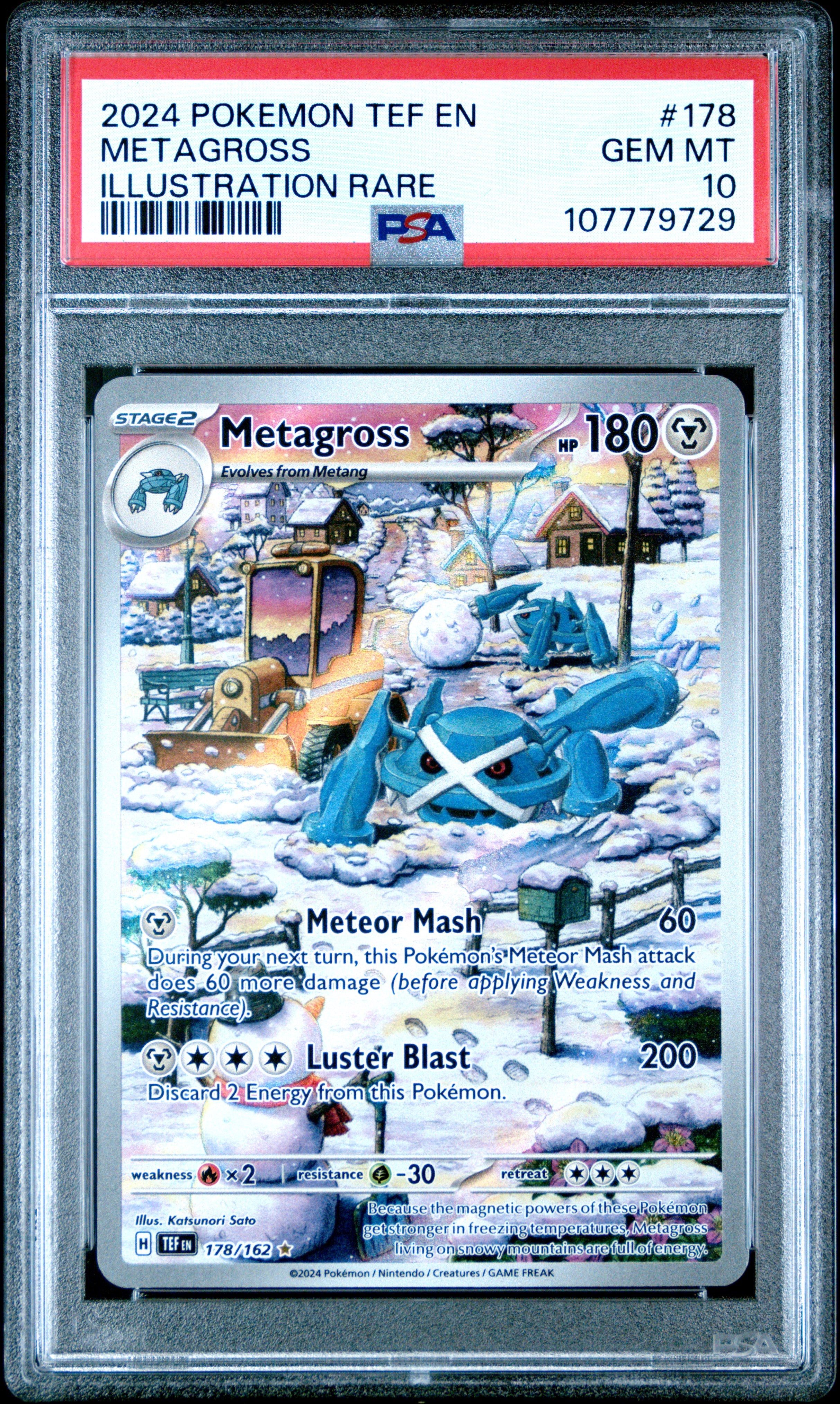 Metagross 178/162 PSA 10 2024 Illustration Rare Tef En-temporal Forces Pokemon