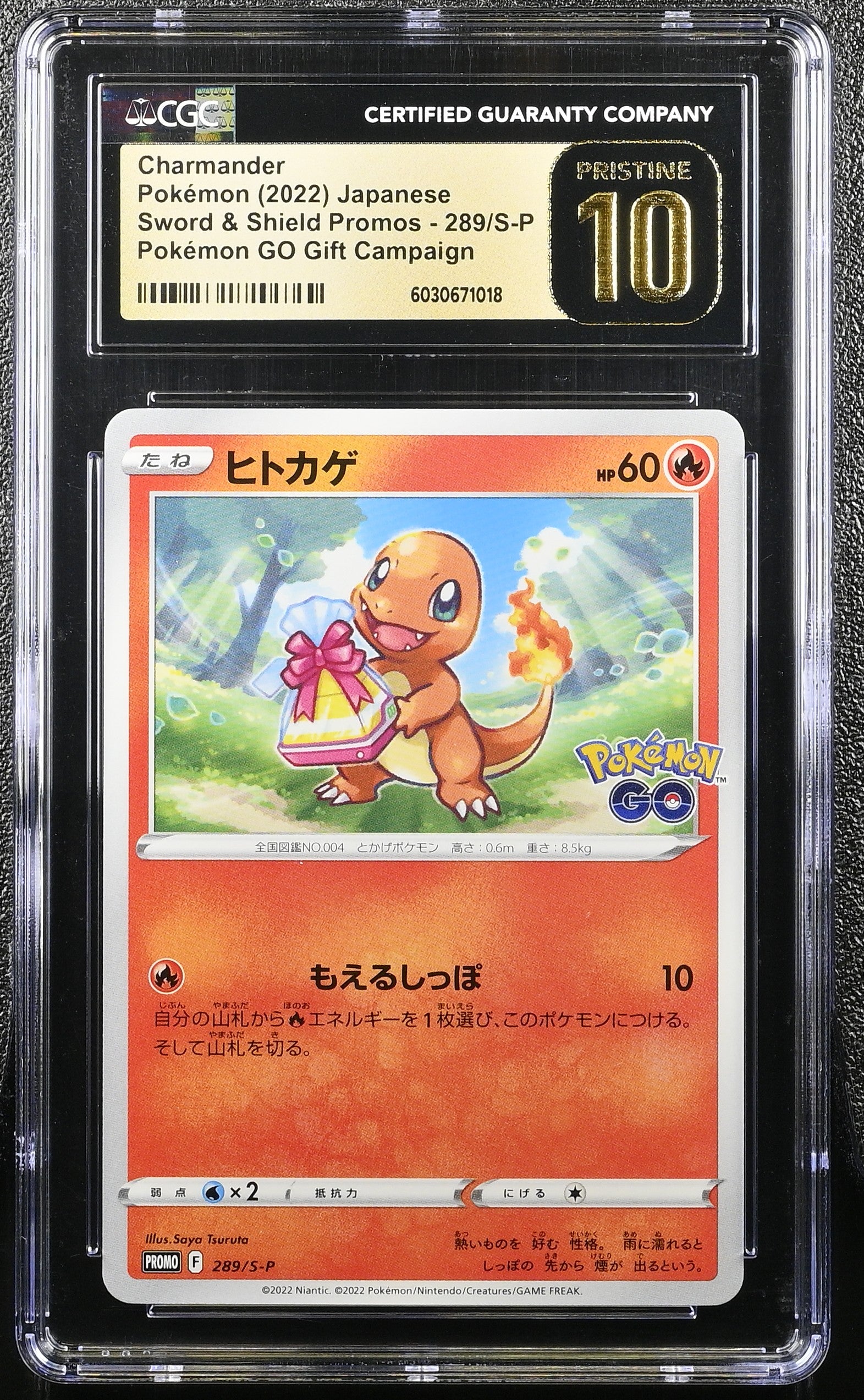 CHARMANDER 289/S-P POKEMON JAPANESE POKEMON GO GIFT CAMPAIGN CGC 10 PRISTINE