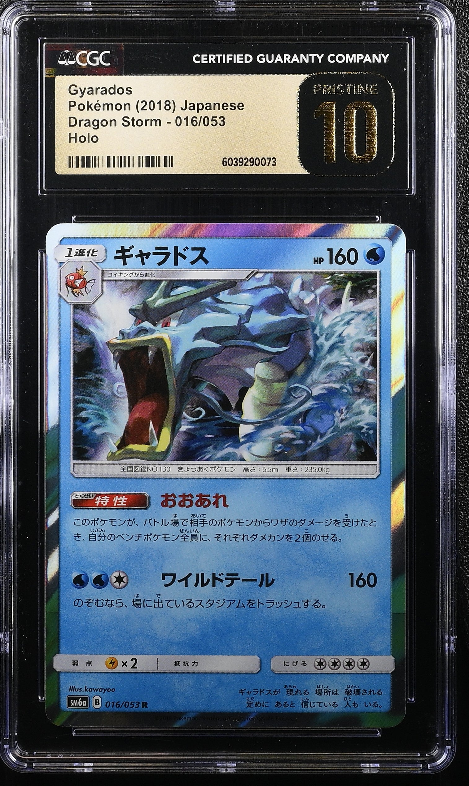 GYARADOS DRAGON STORM 016/053 POKEMON JAPANESE HOLO CGC 10 PRISTINE
