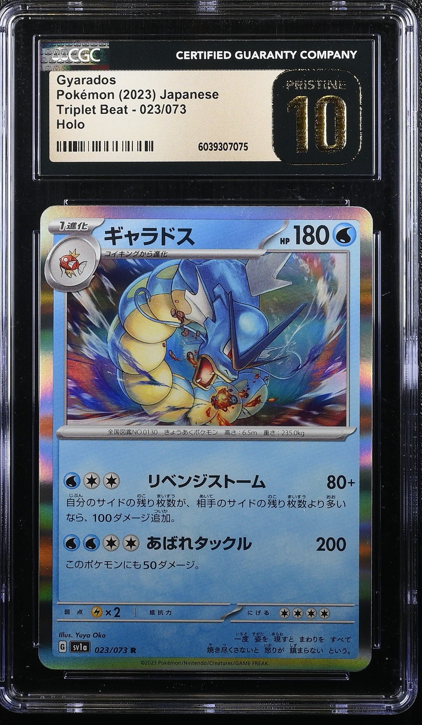 GYARADOS TRIPLET BEAT 023/073 POKEMON JAPANESE HOLO CGC 10 PRISTINE