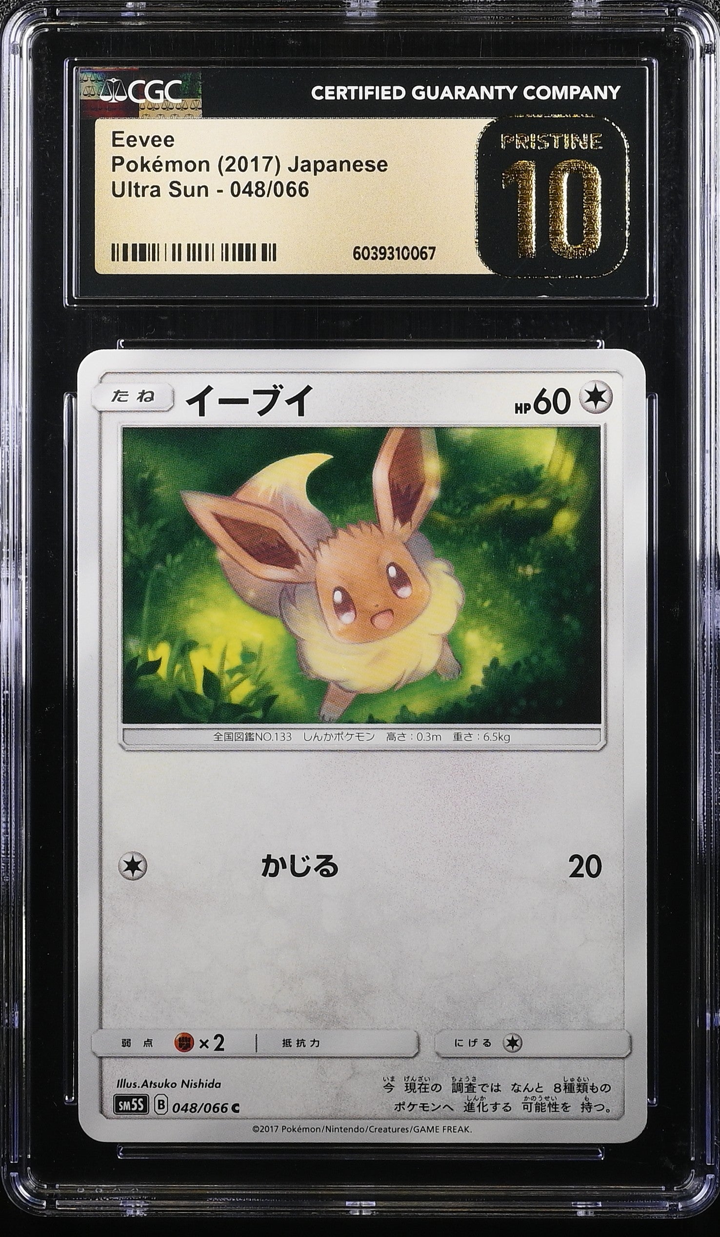 EEVEE ULTRA SUN 048/066 POKEMON JAPANESE CGC 10 PRISTINE