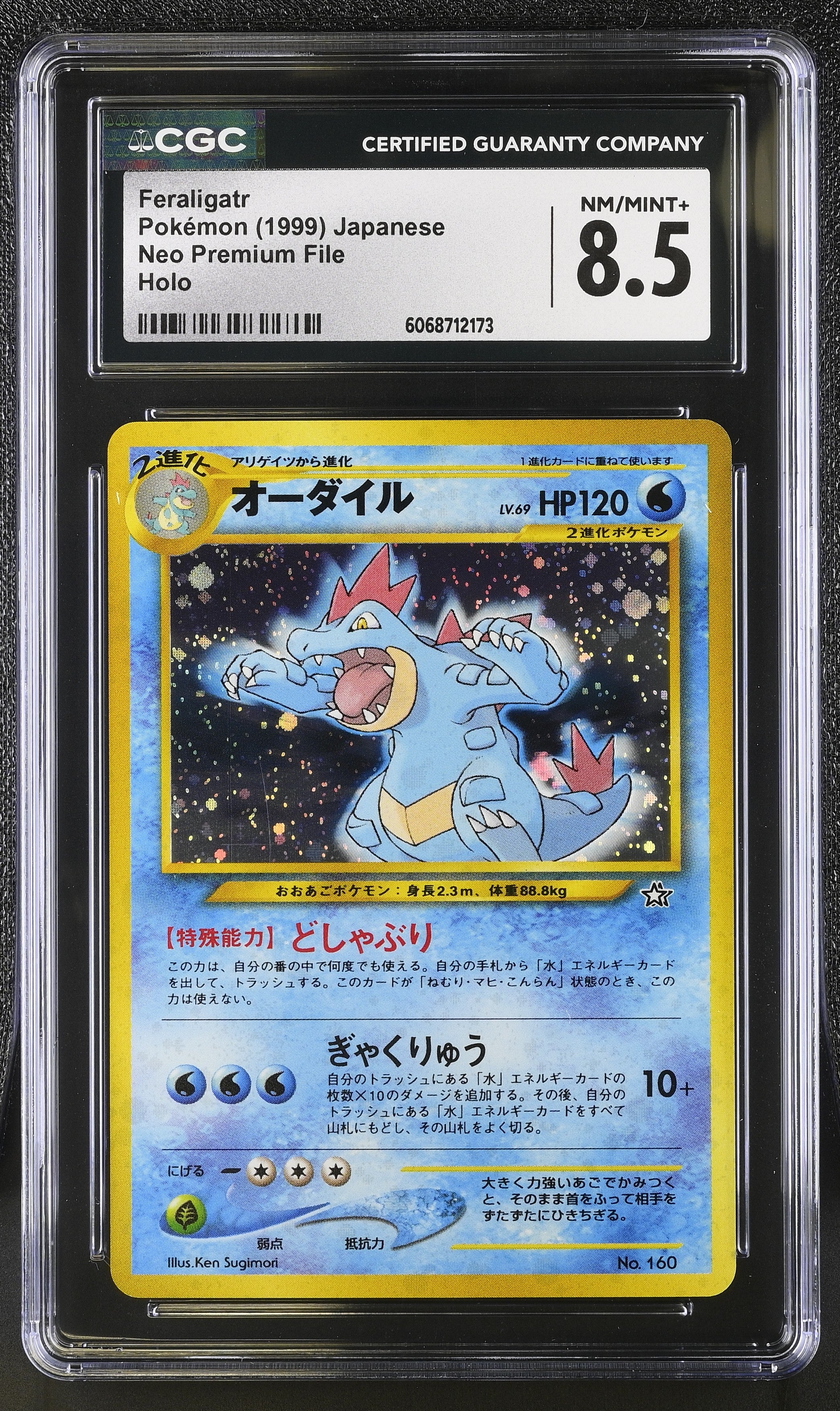 Feraligatr Holo Neo Premium File Pokemon Japanese CGC 8.5 Nm/mint+