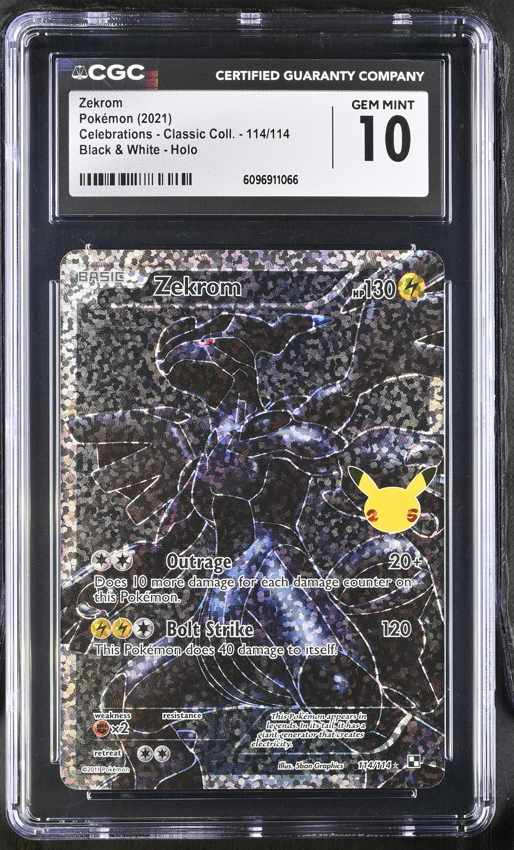 Zekrom 114/114 CGC 10 Gem Mint 2021 Black & White Holo Celebrations - Classic Coll. Pokemon
