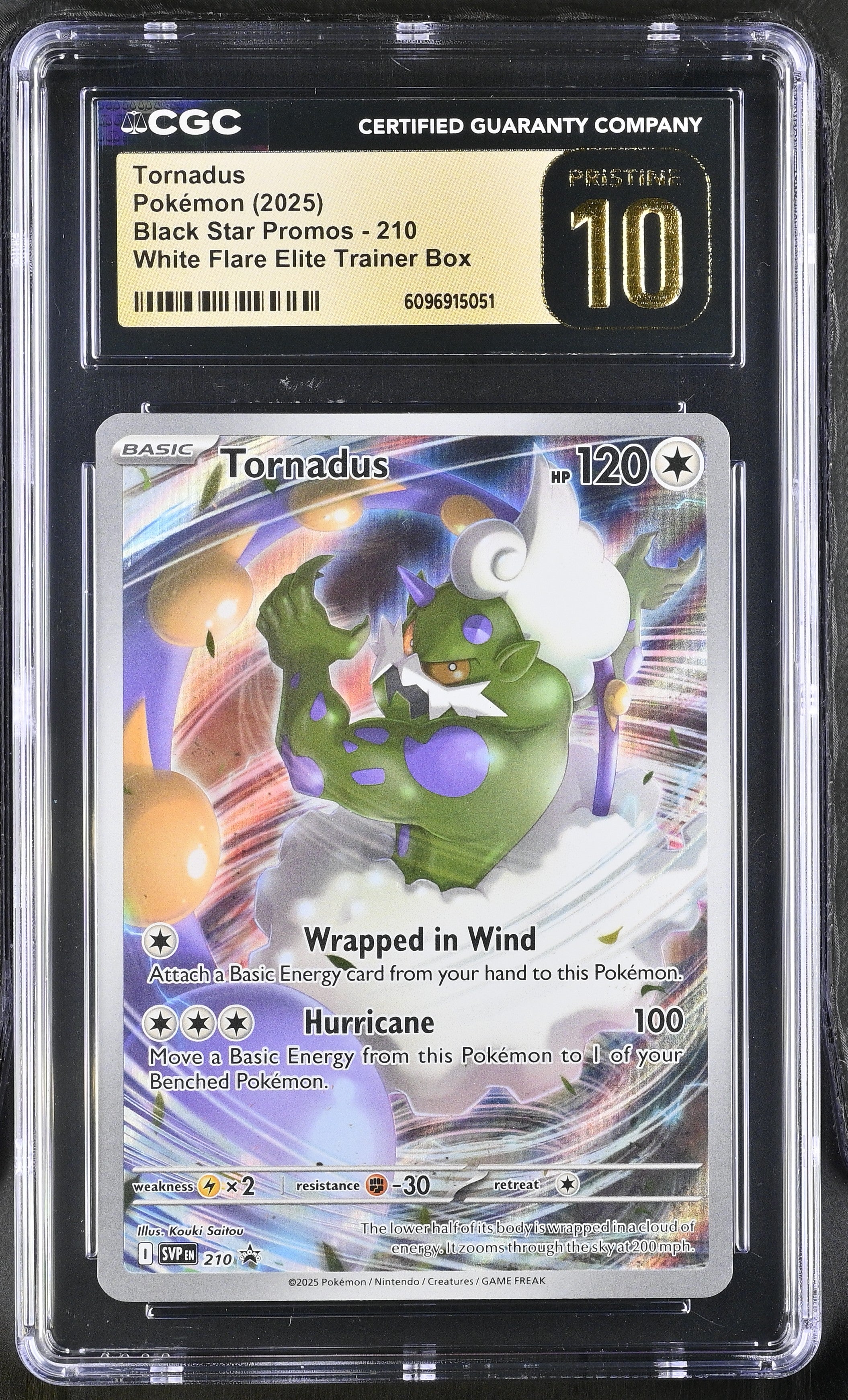 Tornadus 210 CGC 10 Pristine 2025 White Flare Elite Trainer Box Black Star Promos Pokemon