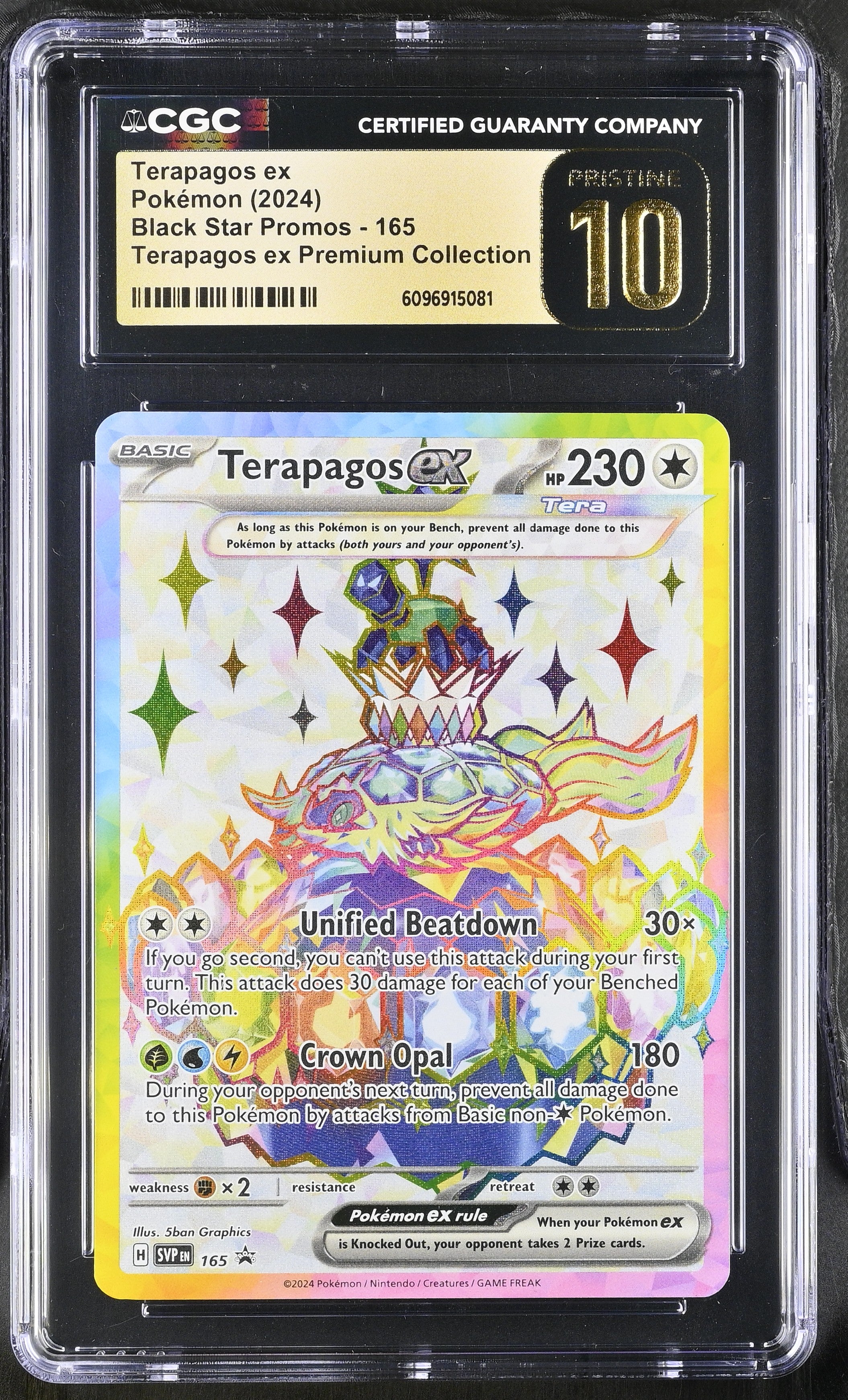 Terapagos EX 165 SVP EN CGC 10 Pristine 2024 Premium Collection Black Star Promos Pokemon English