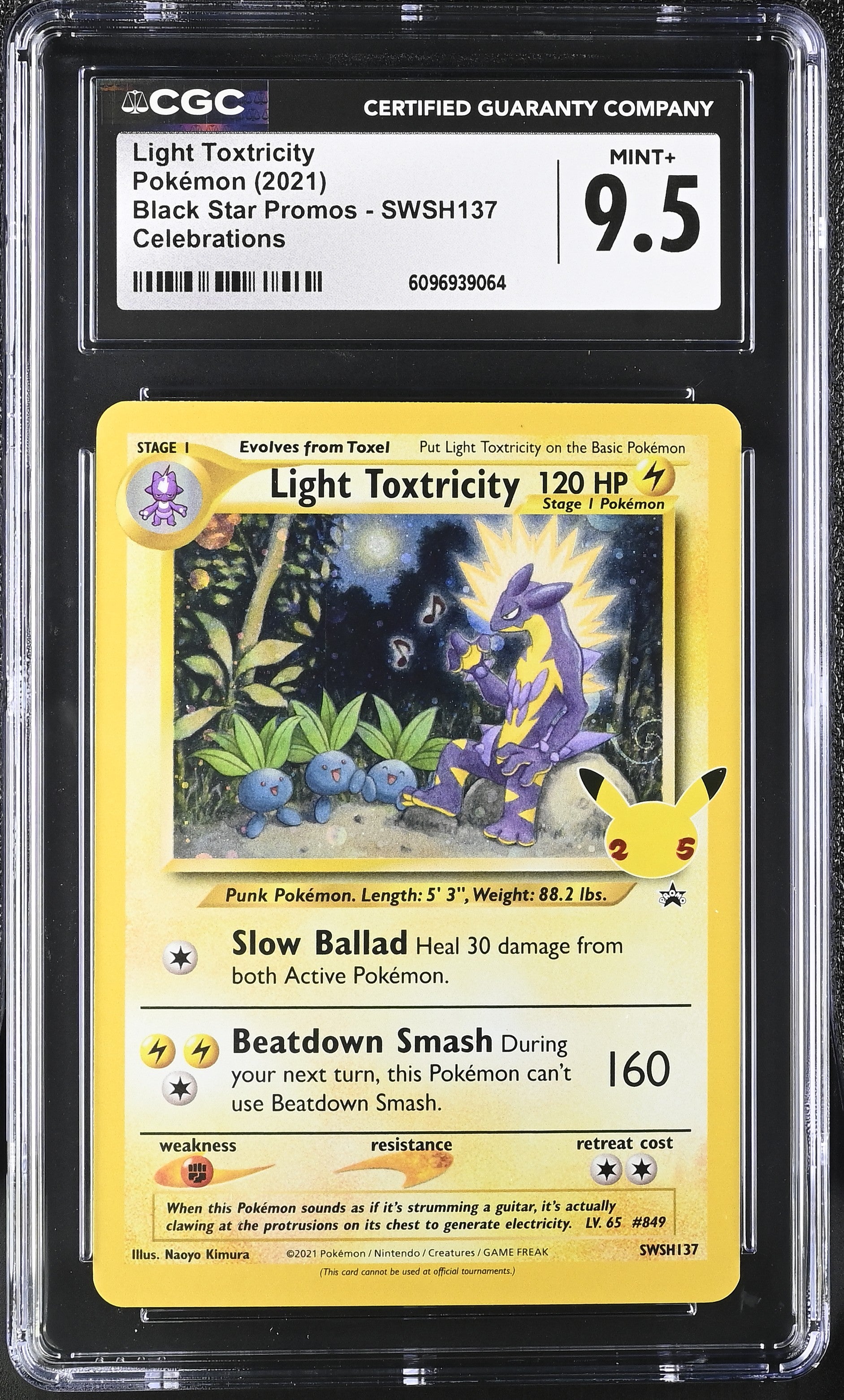 Light Toxtricity SWSH137 CGC 9.5 Mint+ 2021 Celebrations Black Star Promos Pokemon