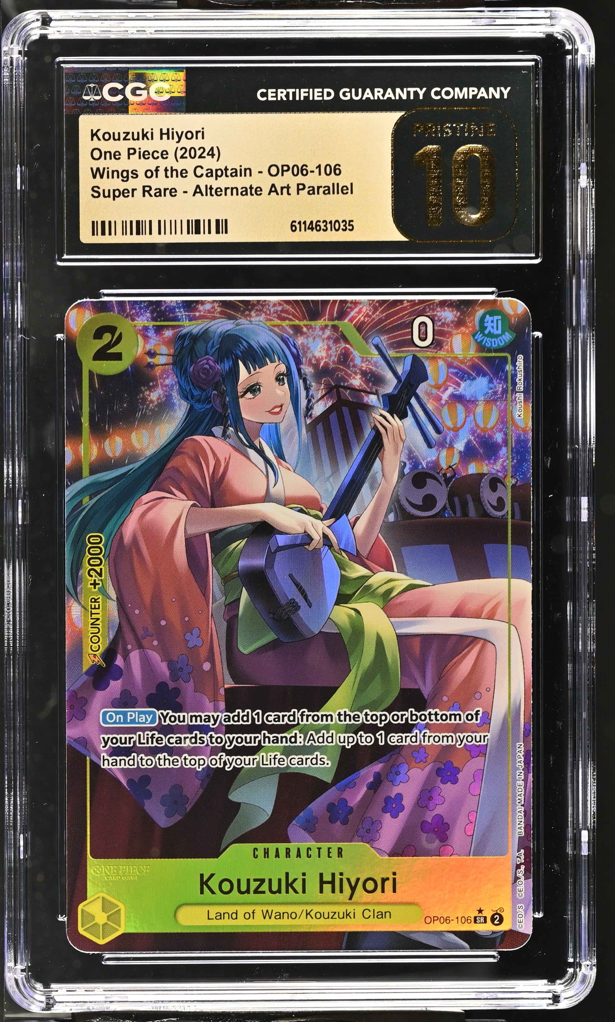 Kouzuki Hiyori OP06-106 CGC 10 Pristine 2024 Alternate Art Parallel One Piece