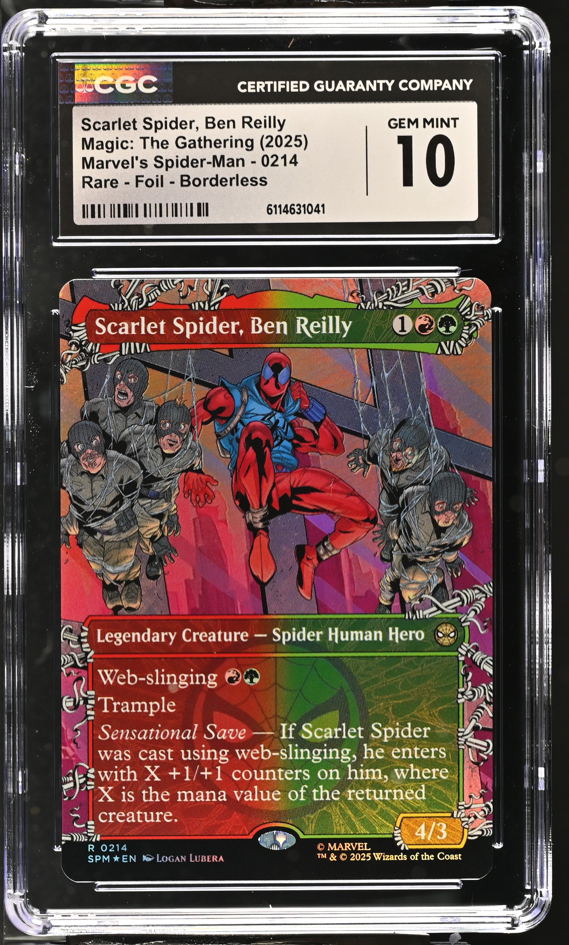 Scarlet Spider, Ben Reilly 0214 CGC 10 2025 Foil BorderlessSpider Nan Magic: The Gathering