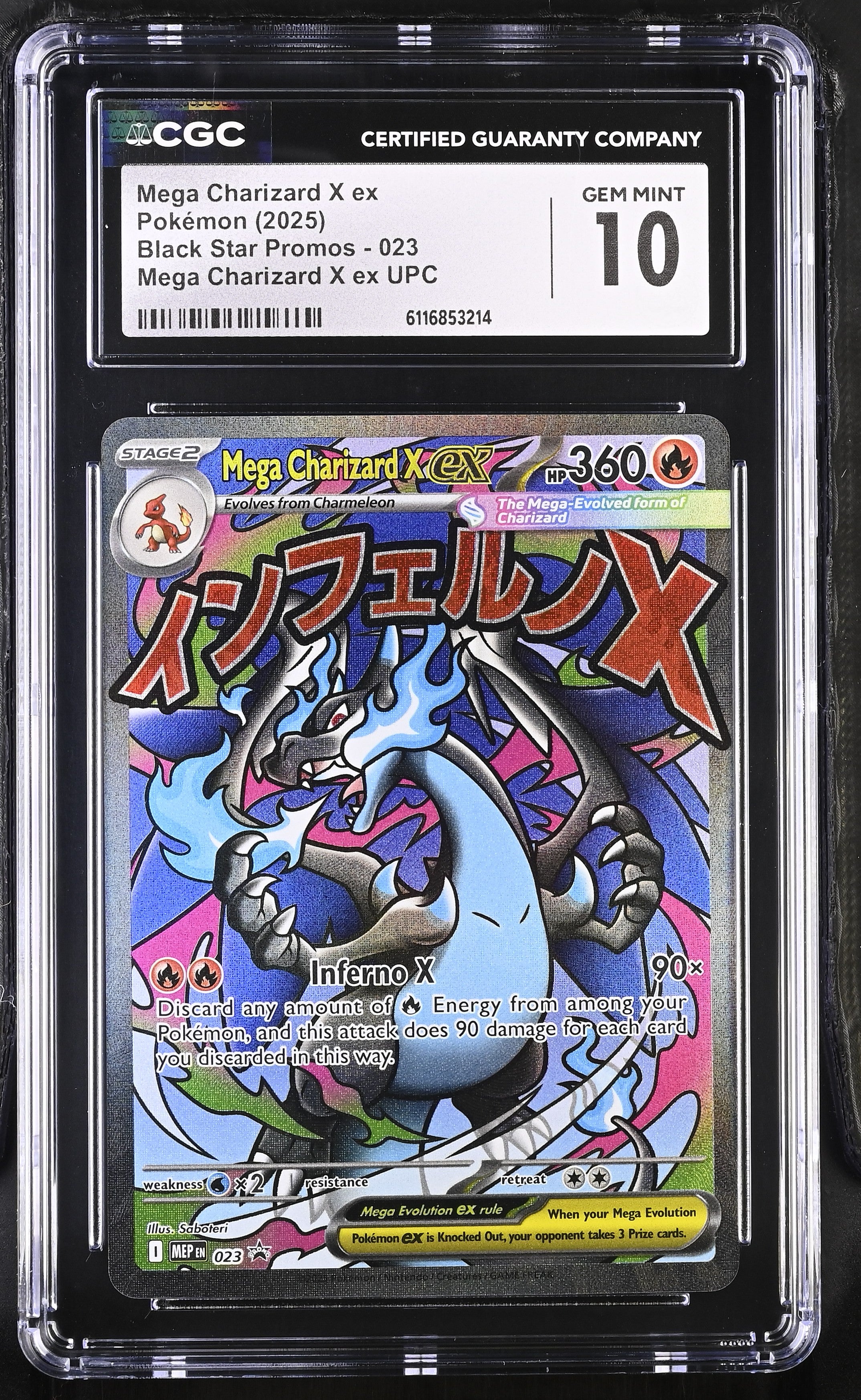 Mega Charizard X EX 023 CGC 10 Gem Mint 2025 Upc Black Star Promos Pokemon English
