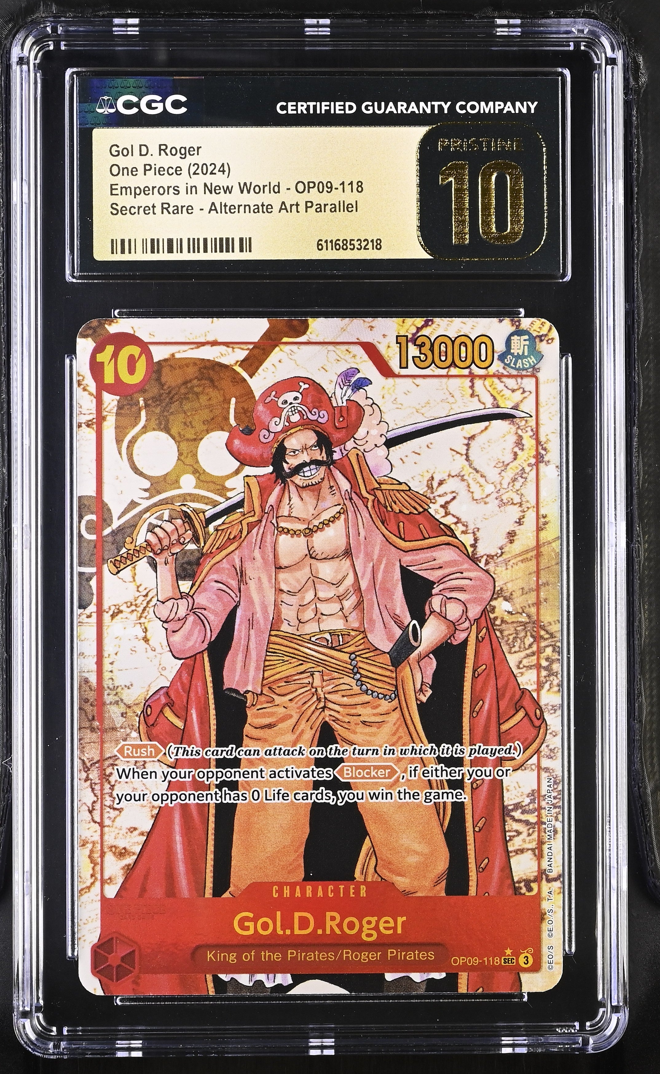 Gol D. Roger OP09-118 CGC 10 Pristine 2024 Alternate Art Parallel One Piece English