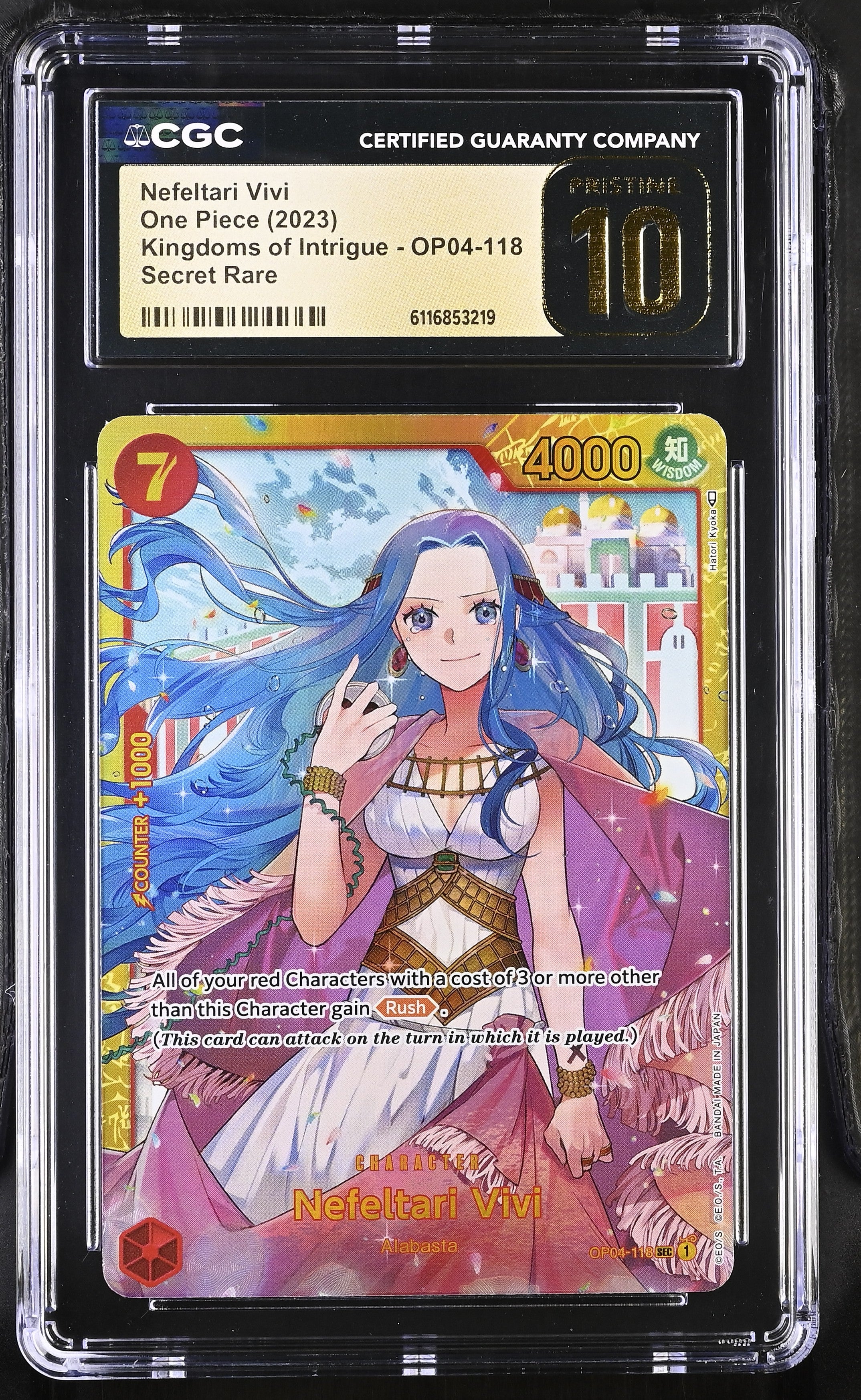 Nefeltari Vivi OP04-118 CGC 10 Pristine 2023 Kingdoms Of Intrigue One Piece English