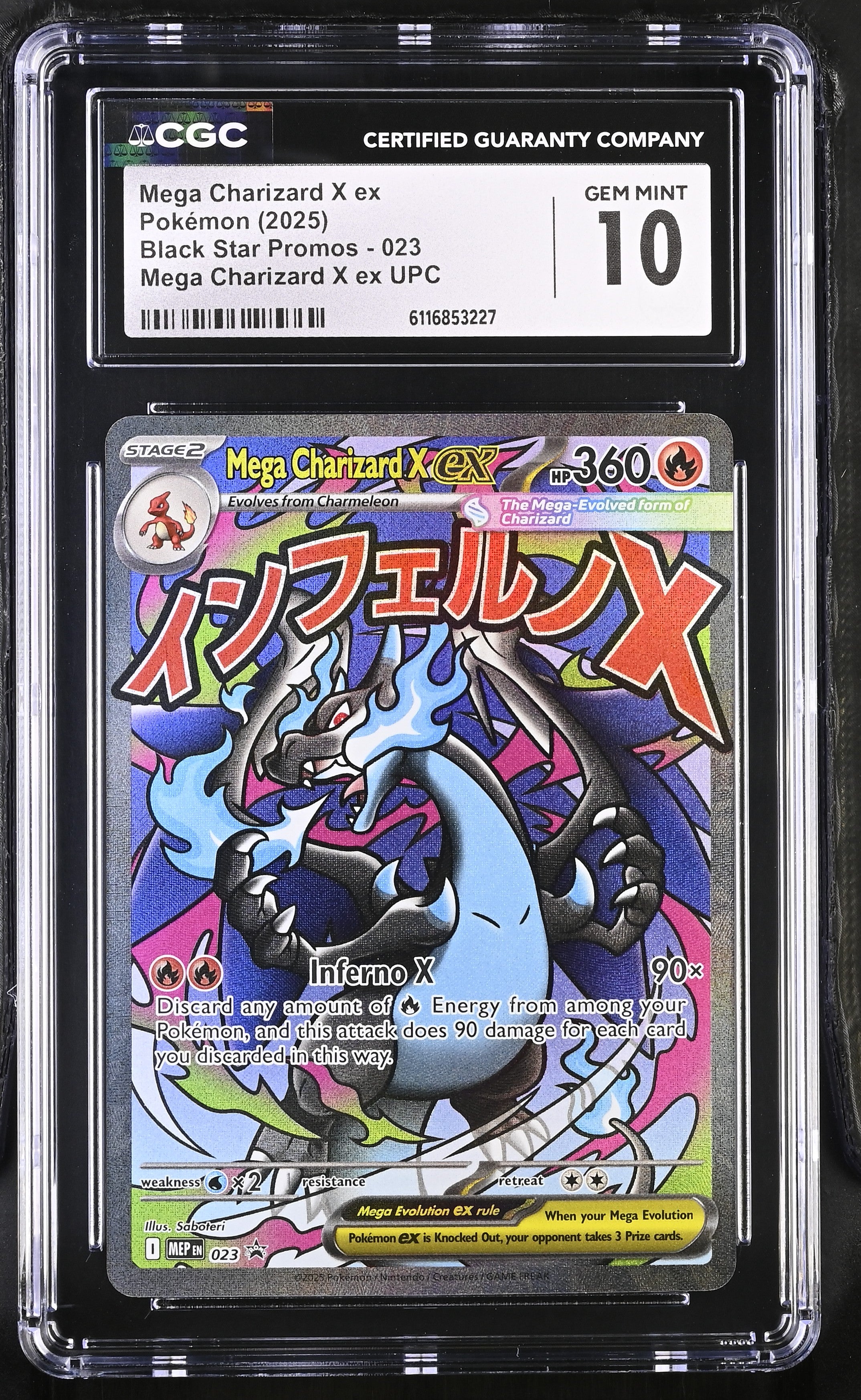 Mega Charizard X EX 023 CGC 10 Gem Mint 2025 Upc Black Star Promos Pokemon English