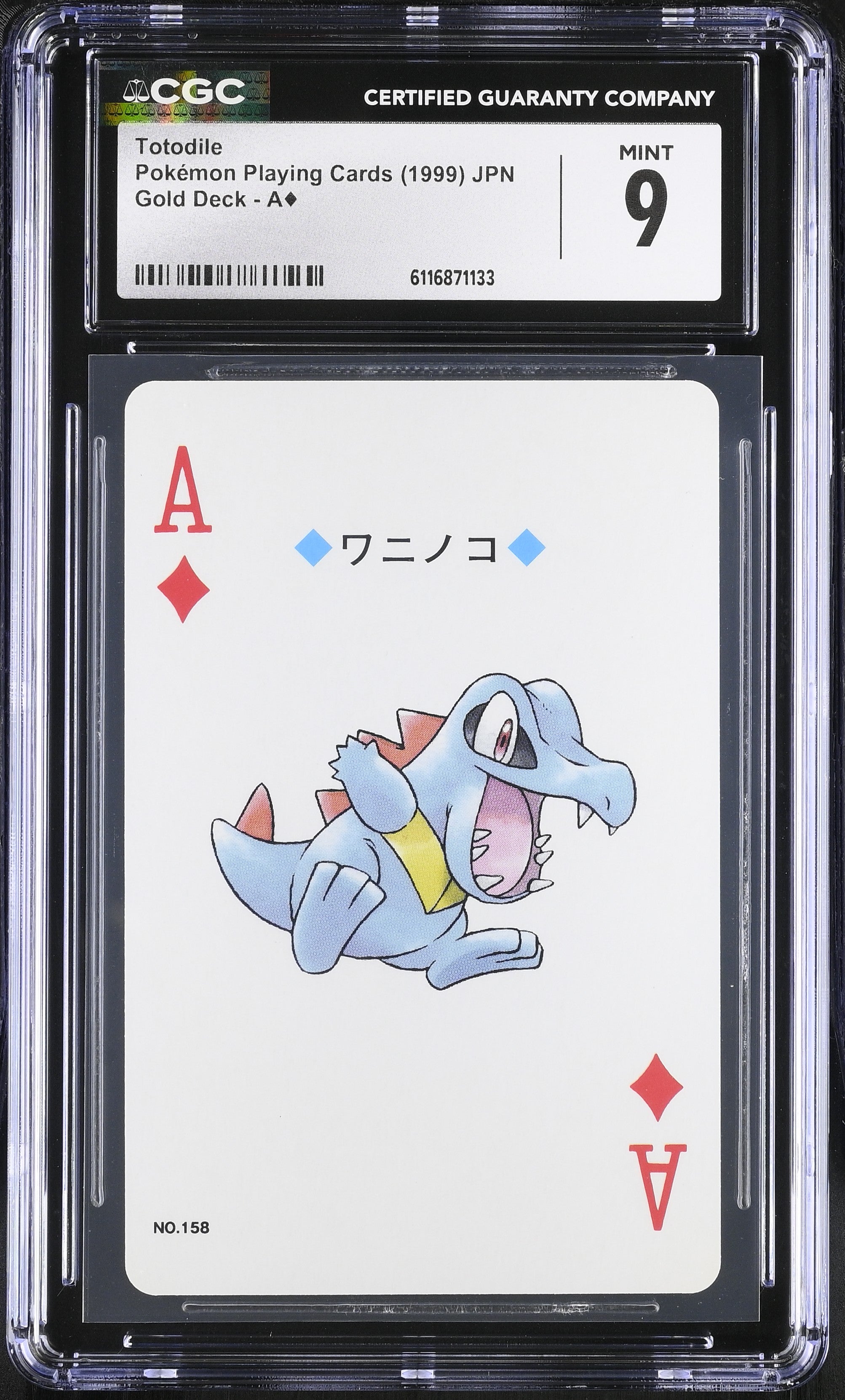 Totodile A CGC 9 Mint 1999 Poker Gold Deck Pokemon Playing Card Japanese