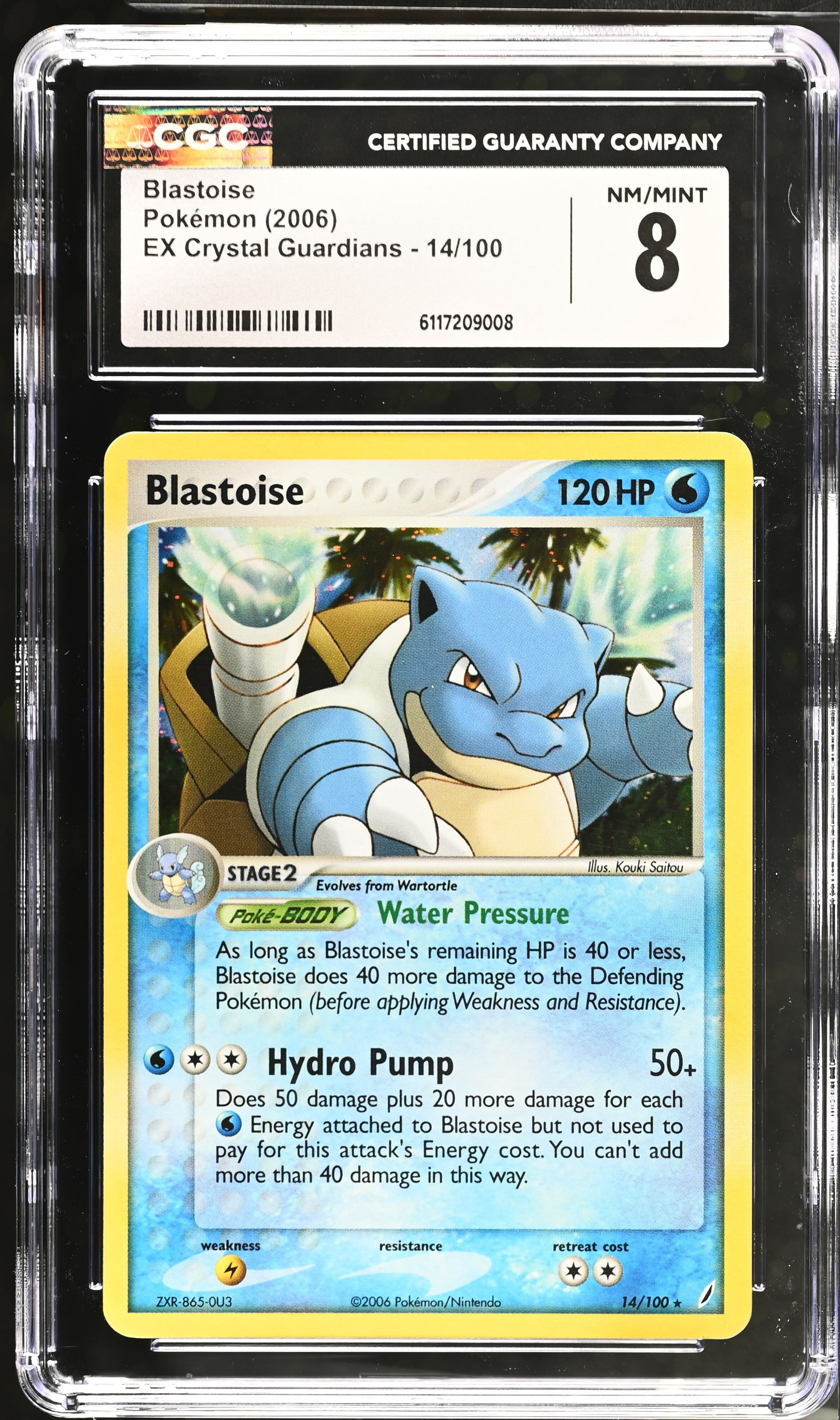 Blastoise Holo Theme Deck 14/100 CGC 8 2006 EX Crystal Guardians Pokemon