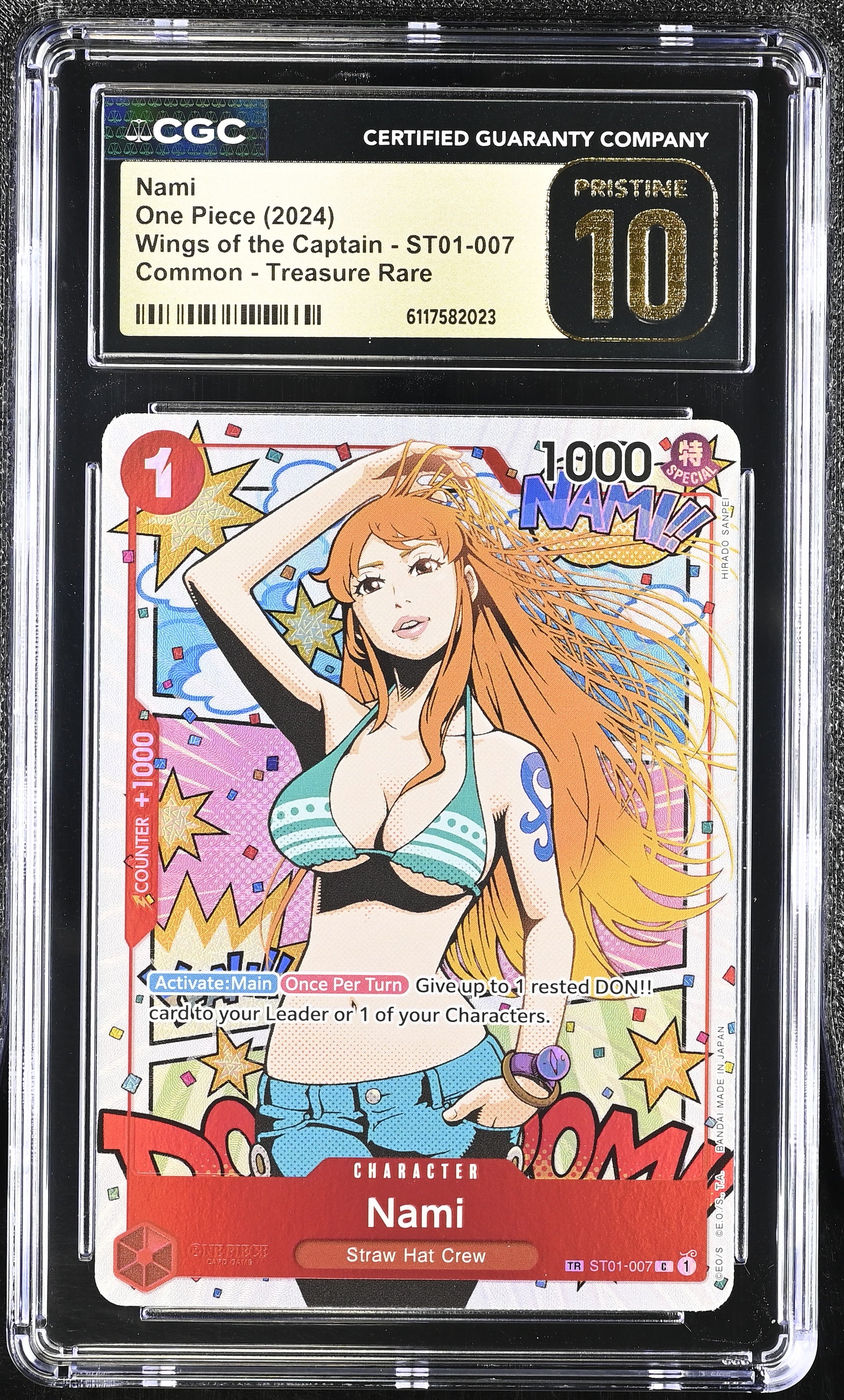 nami treasure rare card Nami ST01-007 CGC 10 Pristine 2024 Treasure Rare One Piece English