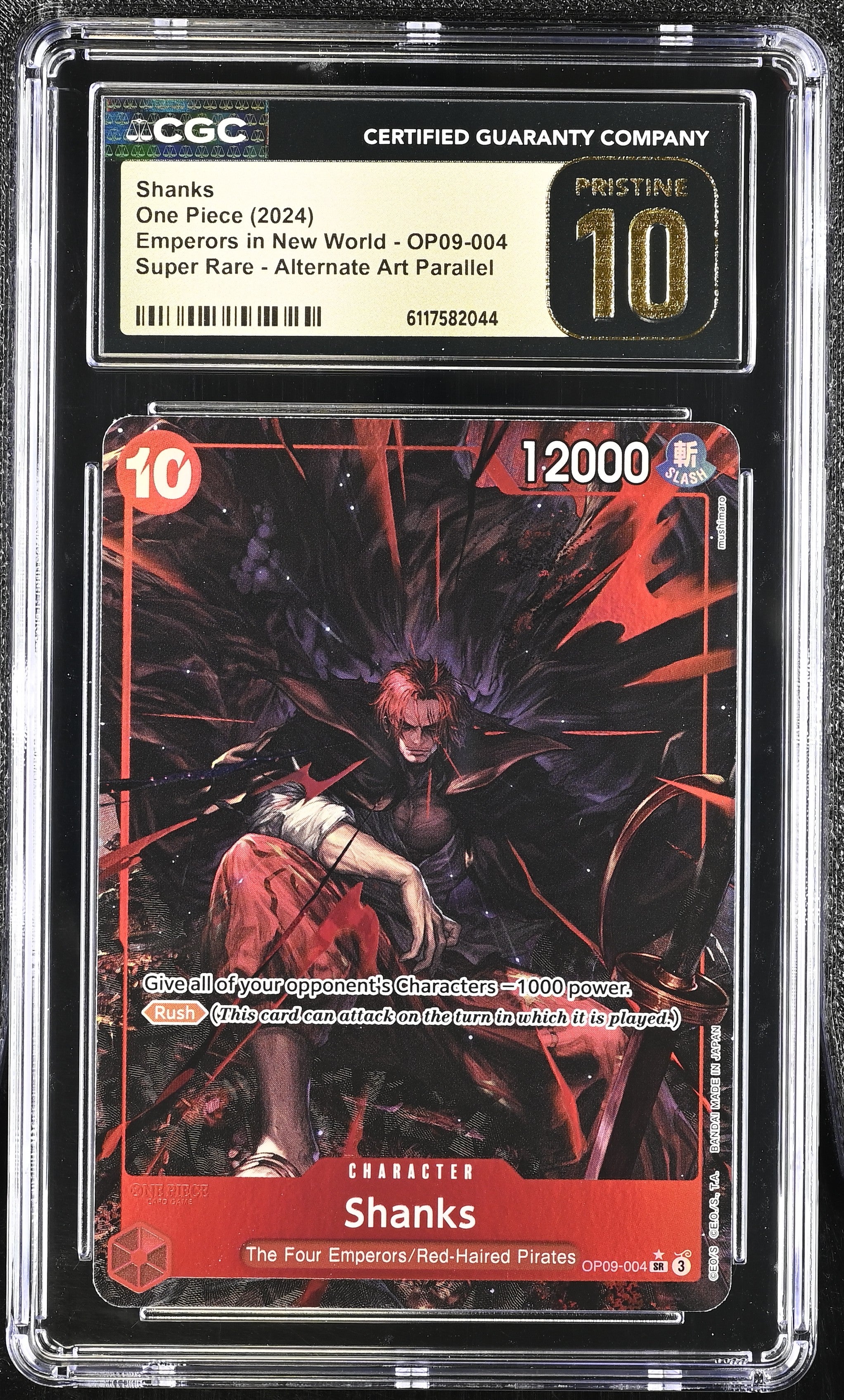 Shanks OP09-004 CGC 10 Pristine 2024 Alternate Art Parallel One Piece English