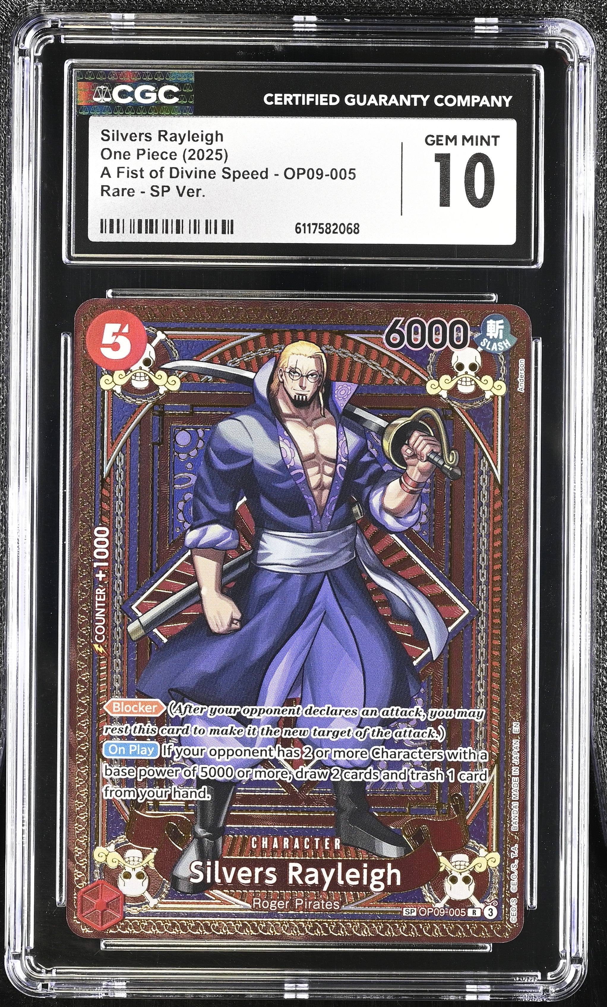 Silvers Rayleigh OP09-005 CGC 10 Gem Mint 2025 Sp One Piece English