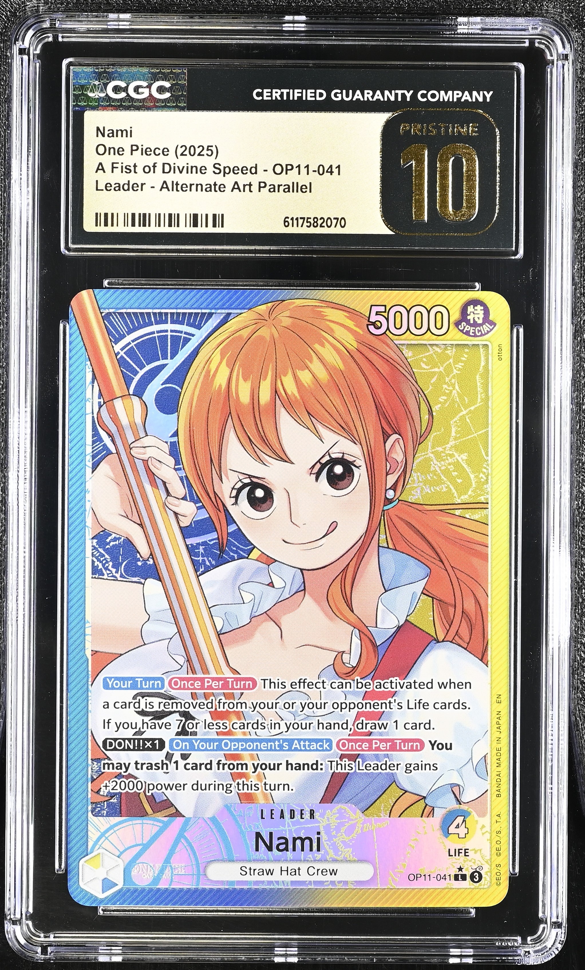 Nami OP11-041 CGC 10 Pristine 2025 Alternate Art Parallel Speed One Piece