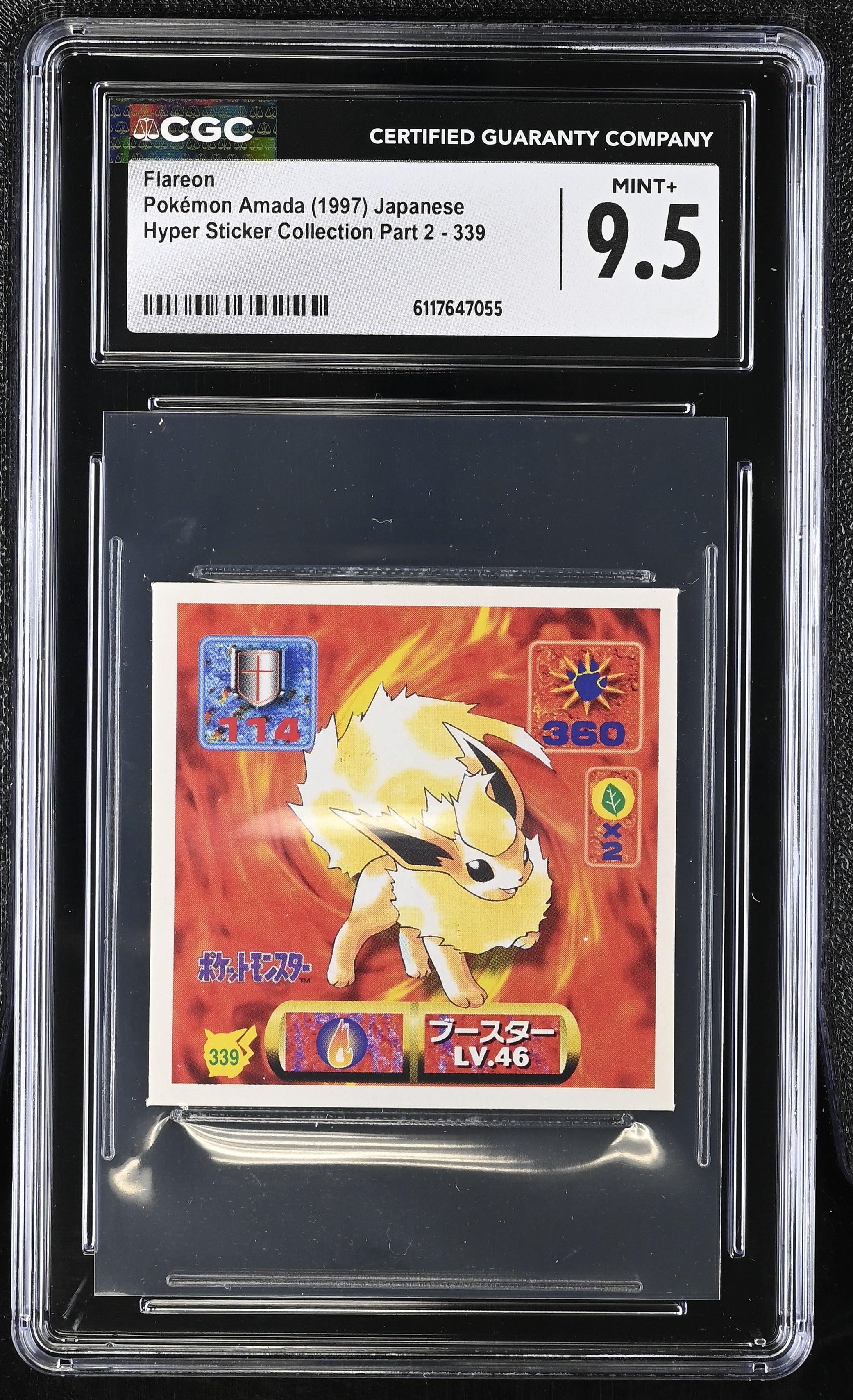 Flareon Sticker 339 CGC 9.5 Mint+ 1997 Hyper Sticker Collection Part 2 Pokemon Amada Japanese