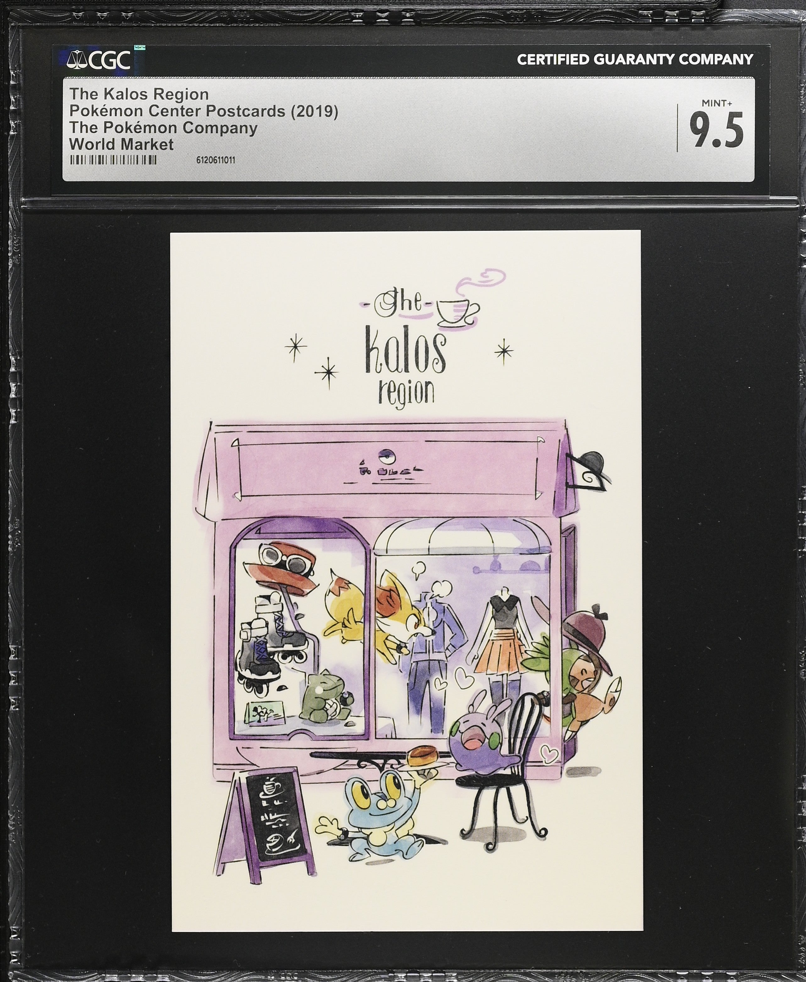 The Kalos Region CGC 9.5 2019 World Market Pokemon Center Postcard Japanese