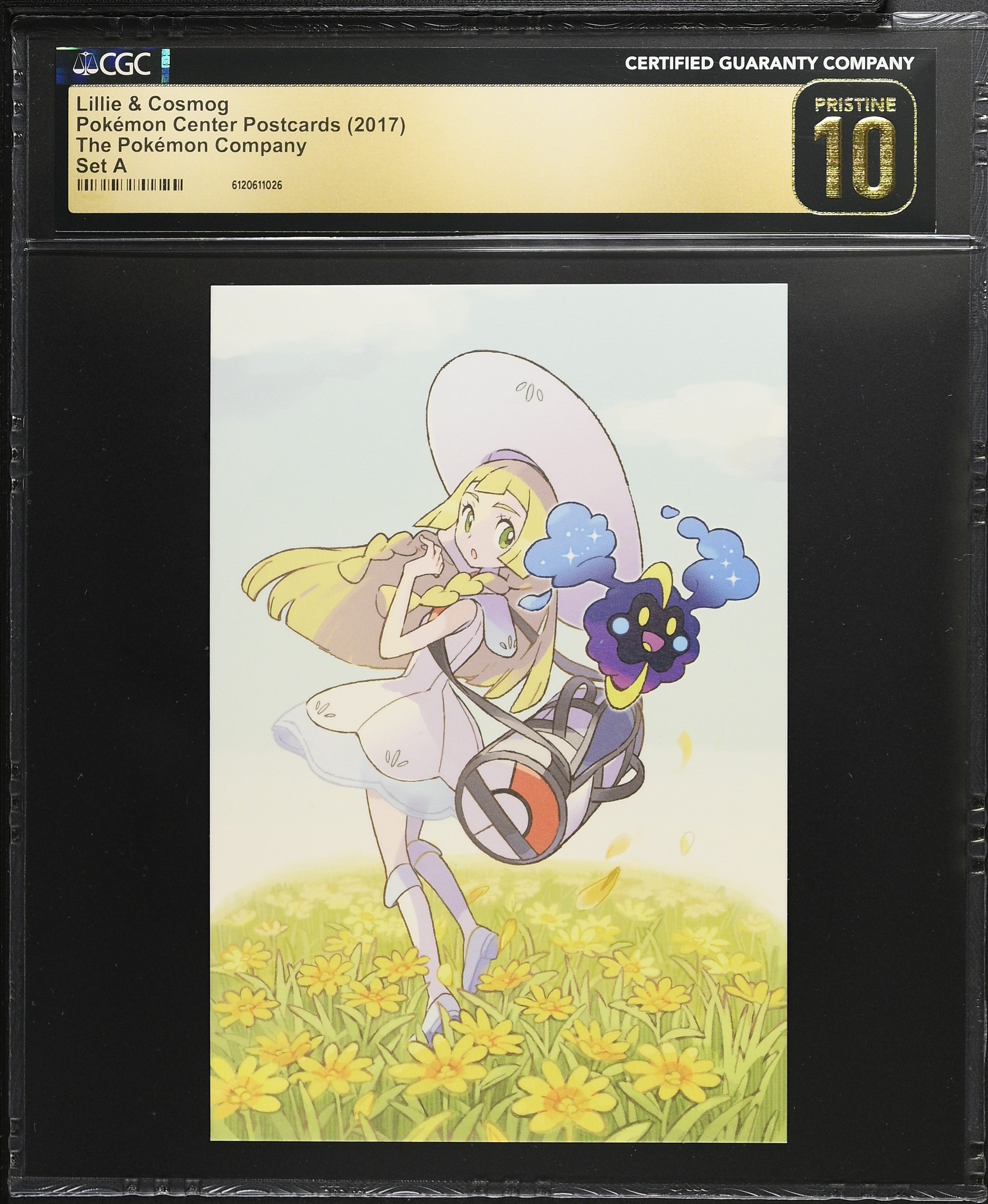 Lillie & Cosmog CGC 10 Pristine 2017 Set A Pokemon Center Postcard