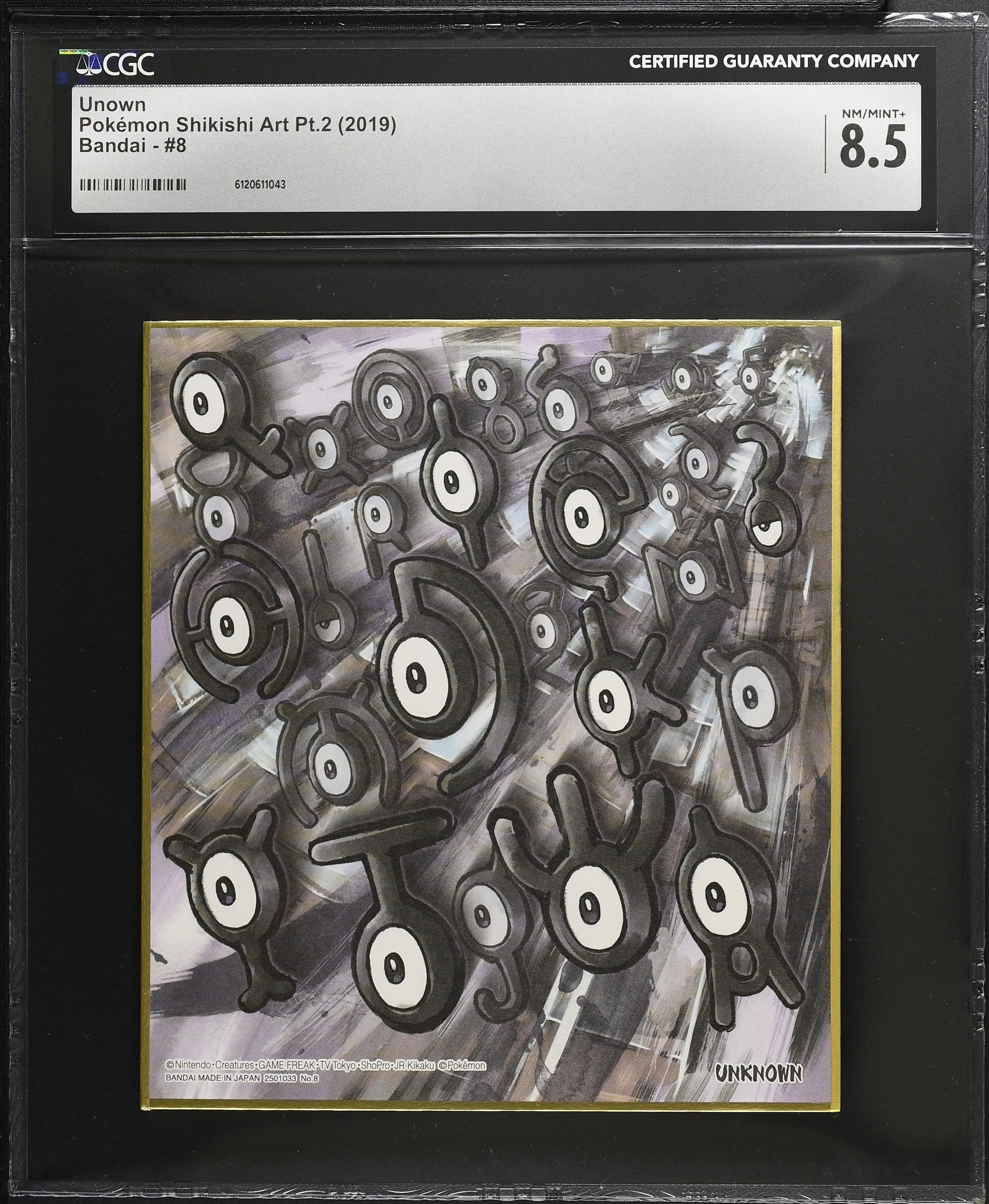 Unown 8 CGC 8.5 2019 Pokemon Shikishi Art Pt.2