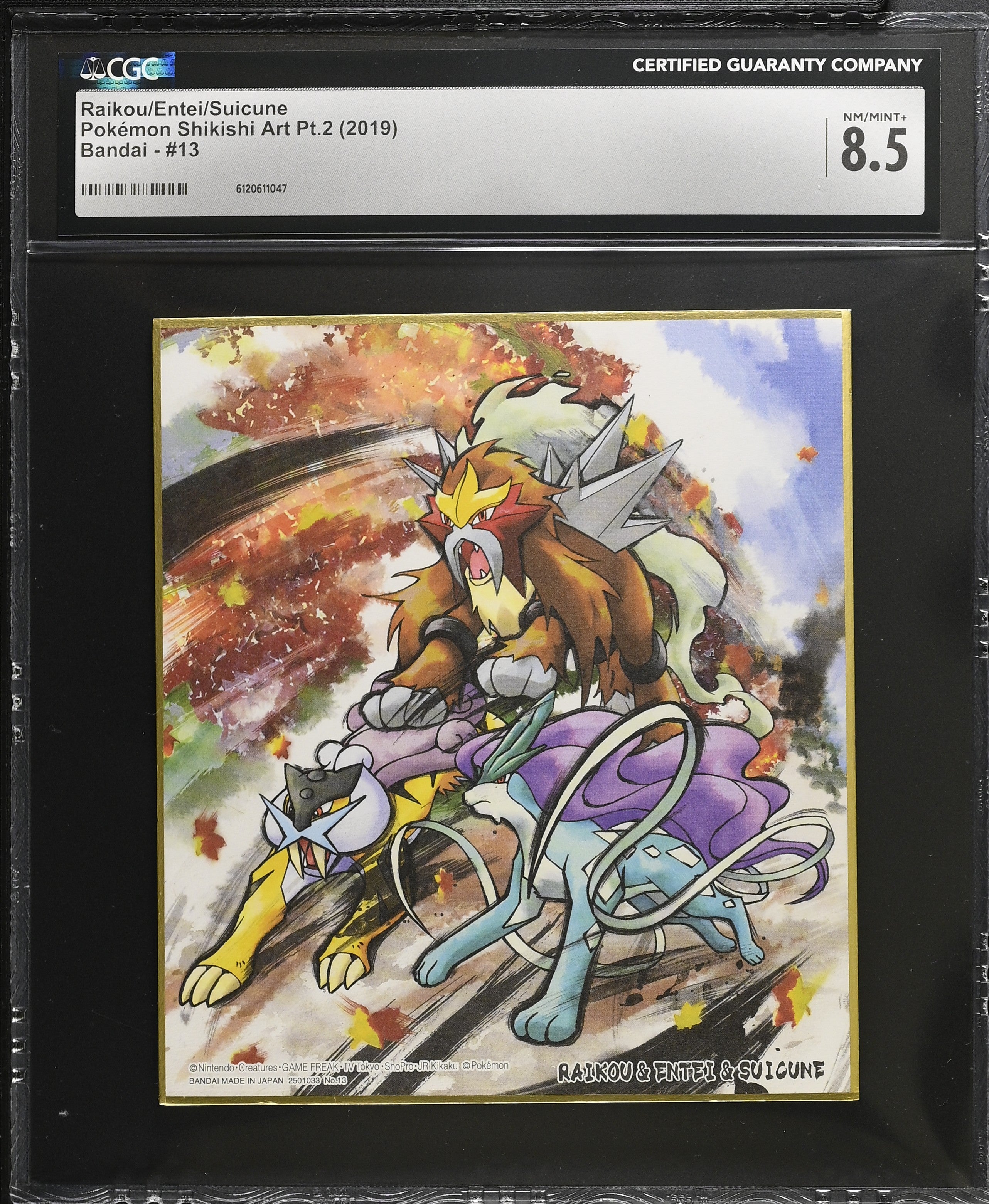 Raikou Entei Suicune 13 CGC 8.5 2019 Pokemon Shikishi Art Pt.2
