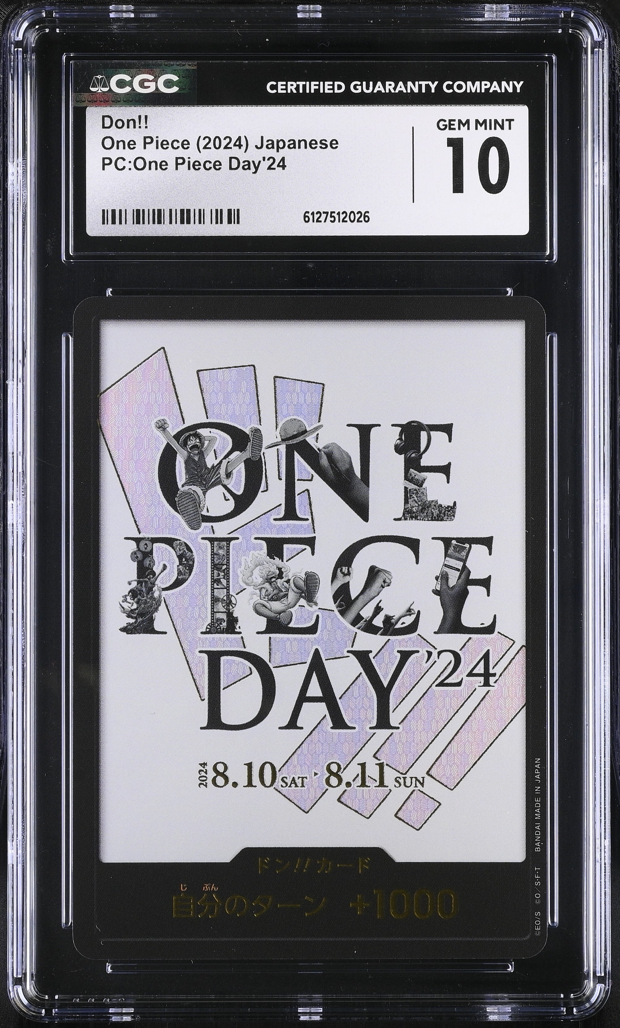 Don!! CGC 10 Gem Mint 2024 Pc:one Piece Day'24 One Piece Japanese