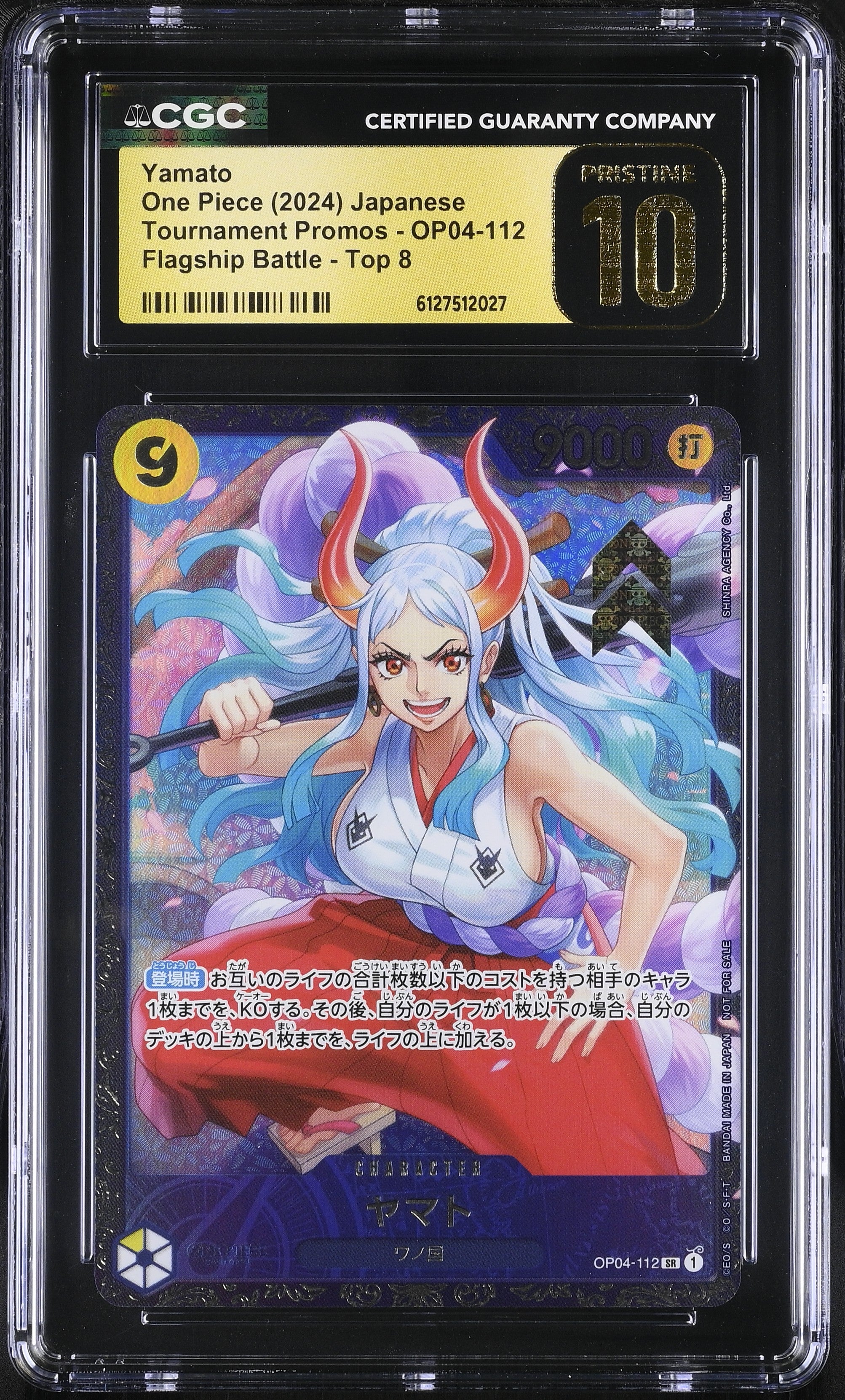 Yamato OP04-112 CGC 10 Pristine 2024 Flagship Battle - Top 8 Tournament Promos One Piece Japanese