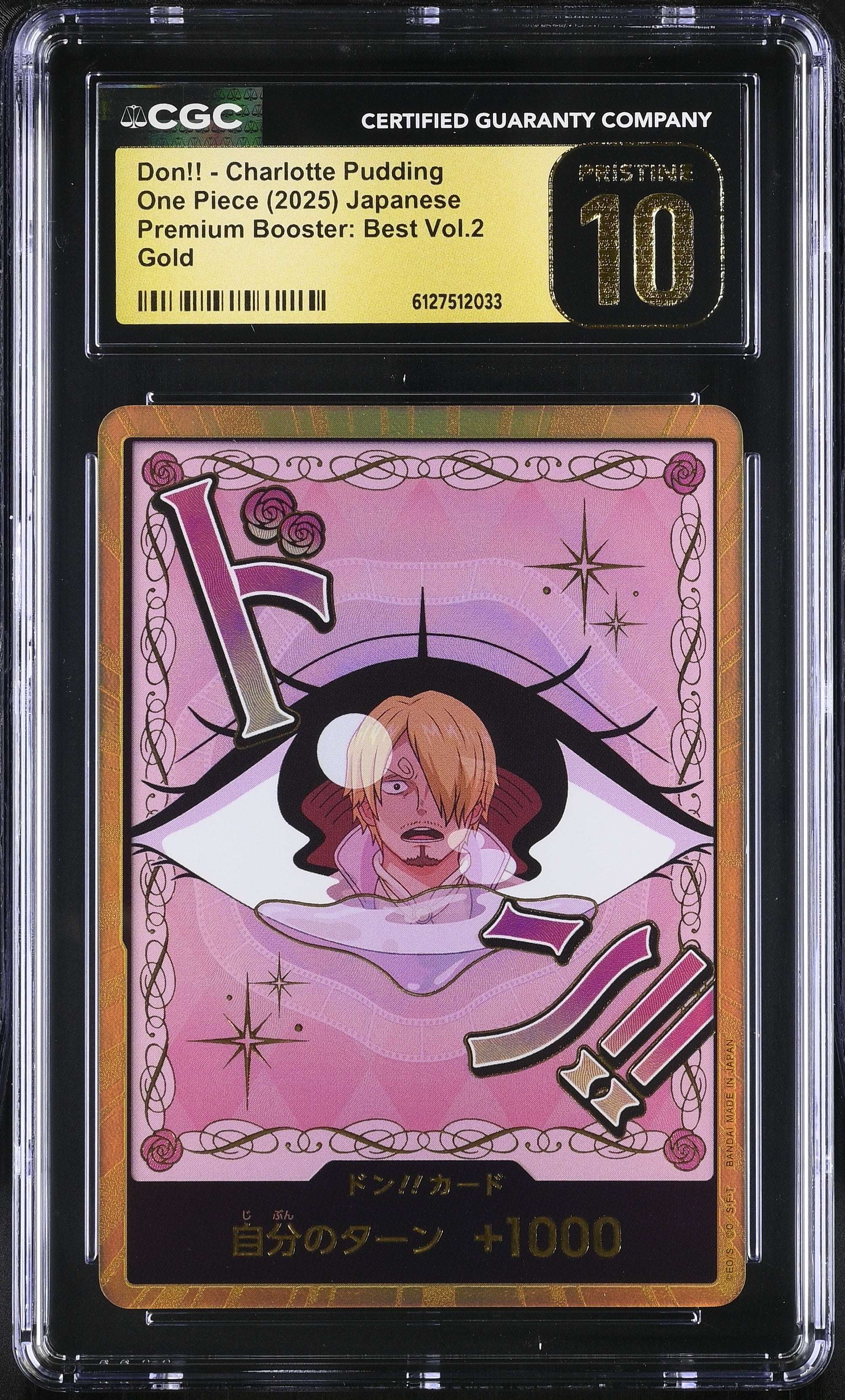 Don!! - Charlotte Pudding CGC 10 Pristine 2025 Gold Premium Booster: Best Vol.2 One Piece Japanese