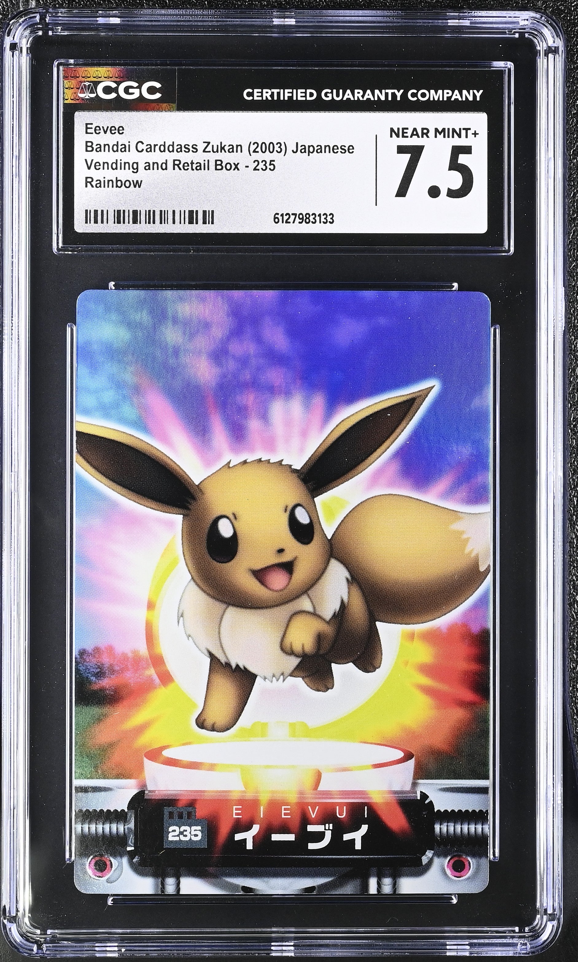 Eevee 235 CGC 7.5 Near Mint+ 2003 Holo Rainbow Bandai Carddass Zukan Japanese