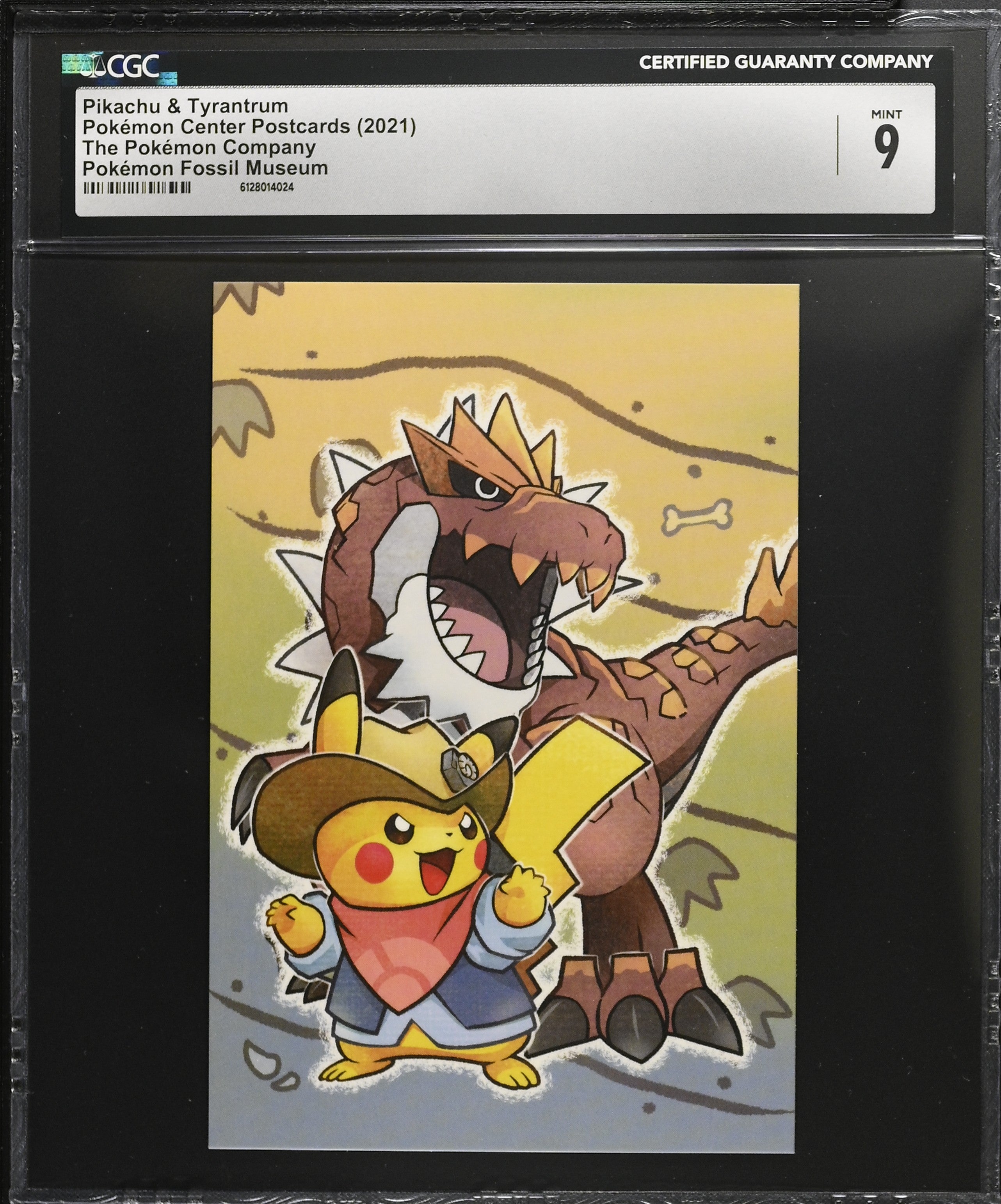 Pikachu & Tyrantrum CGC 9 2021 Fossil Museum Pokemon Center Postcard Japanese