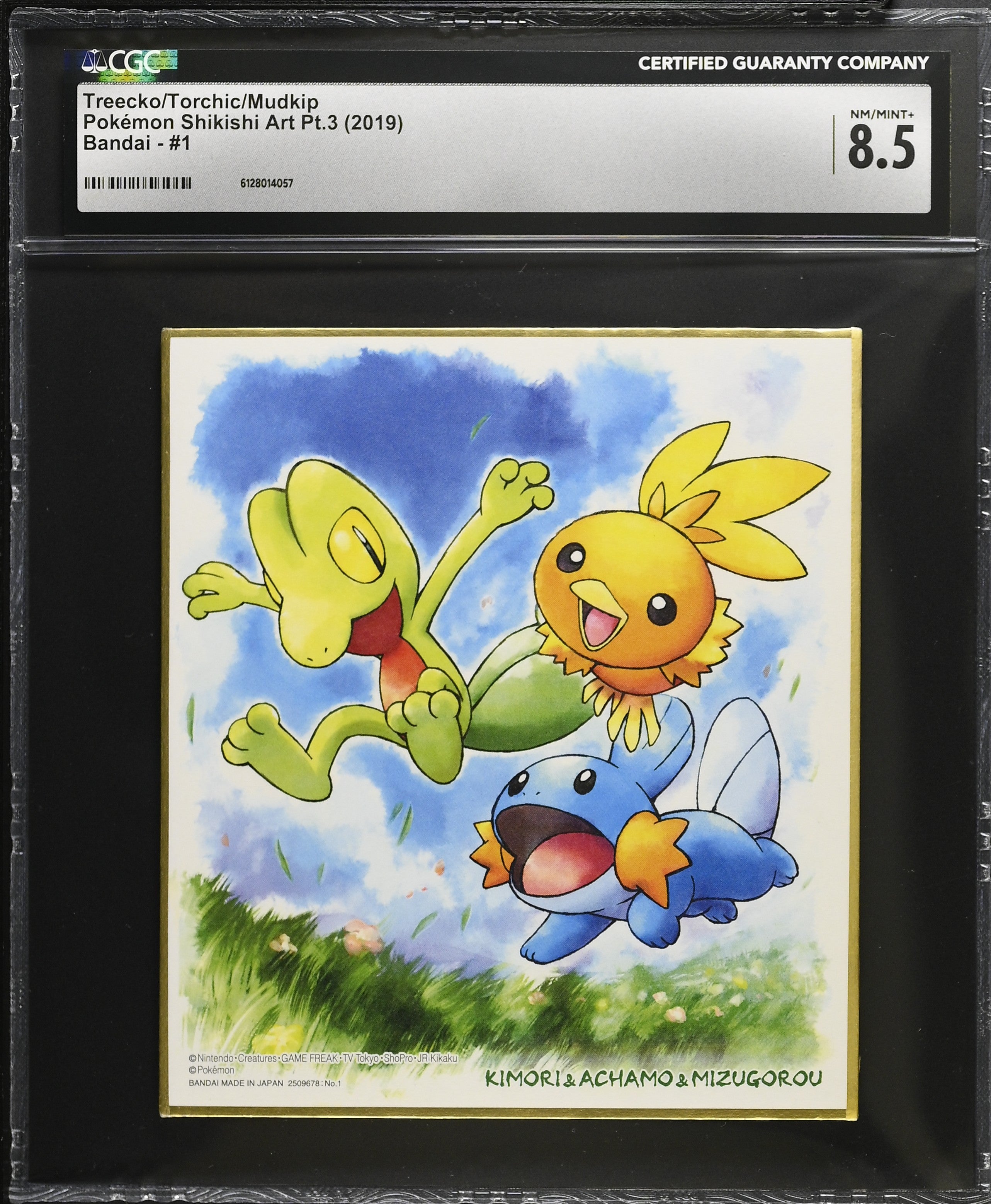Treecko/torchic/mudkip 1 CGC 8.5 2019 Pokemon Shikishi Art Pt.3