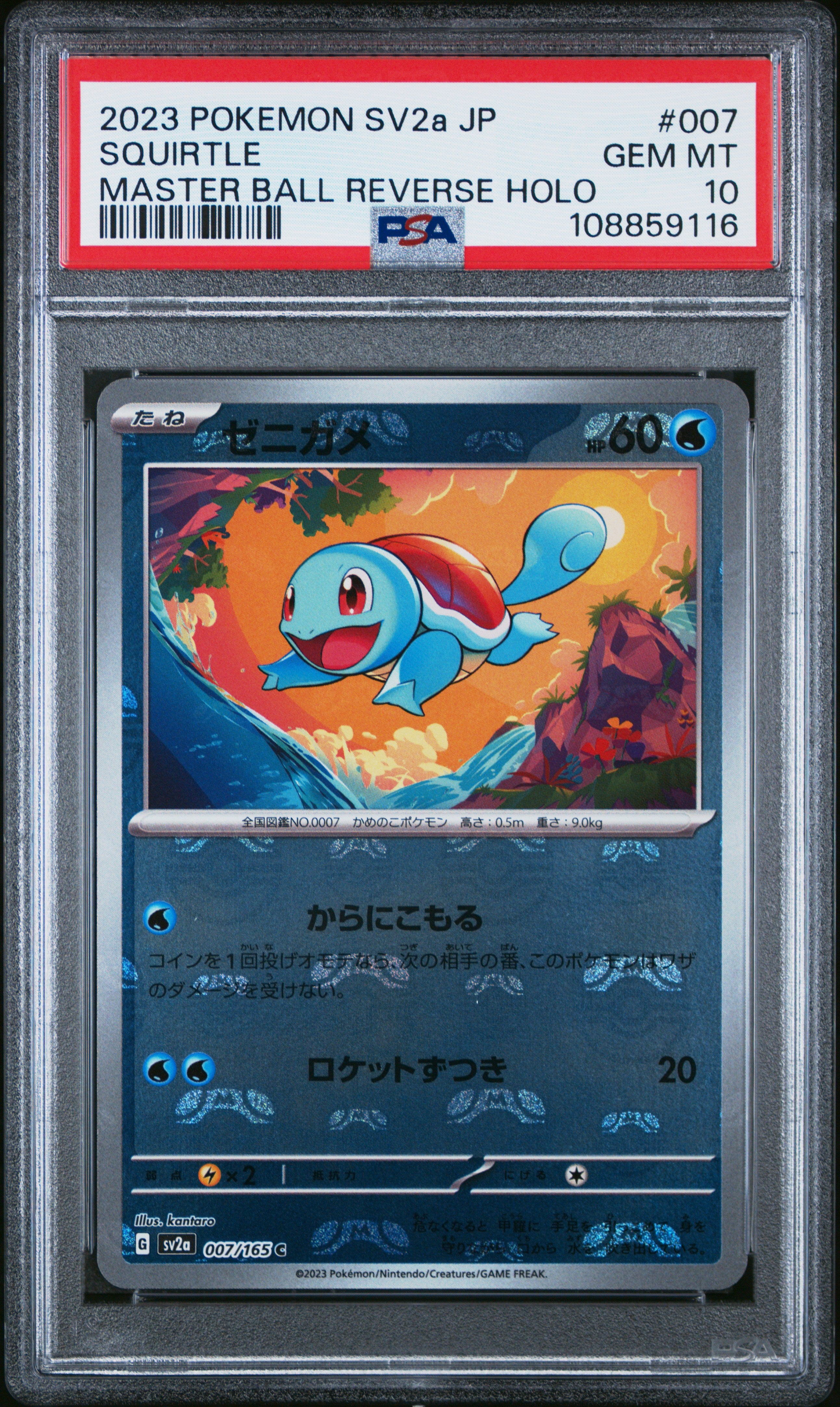 SQUIRTLE 007/165 PSA 10 POKEMON SV2A-POKEMON 151 2023 JAPANESE MASTER BALL REVERSE HOLO