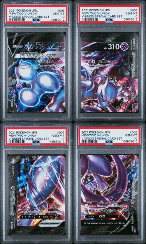 MEWTWO V UNION PSA 10 SEQUENTIAL SET 006/020 007 008 009 JAPANESE