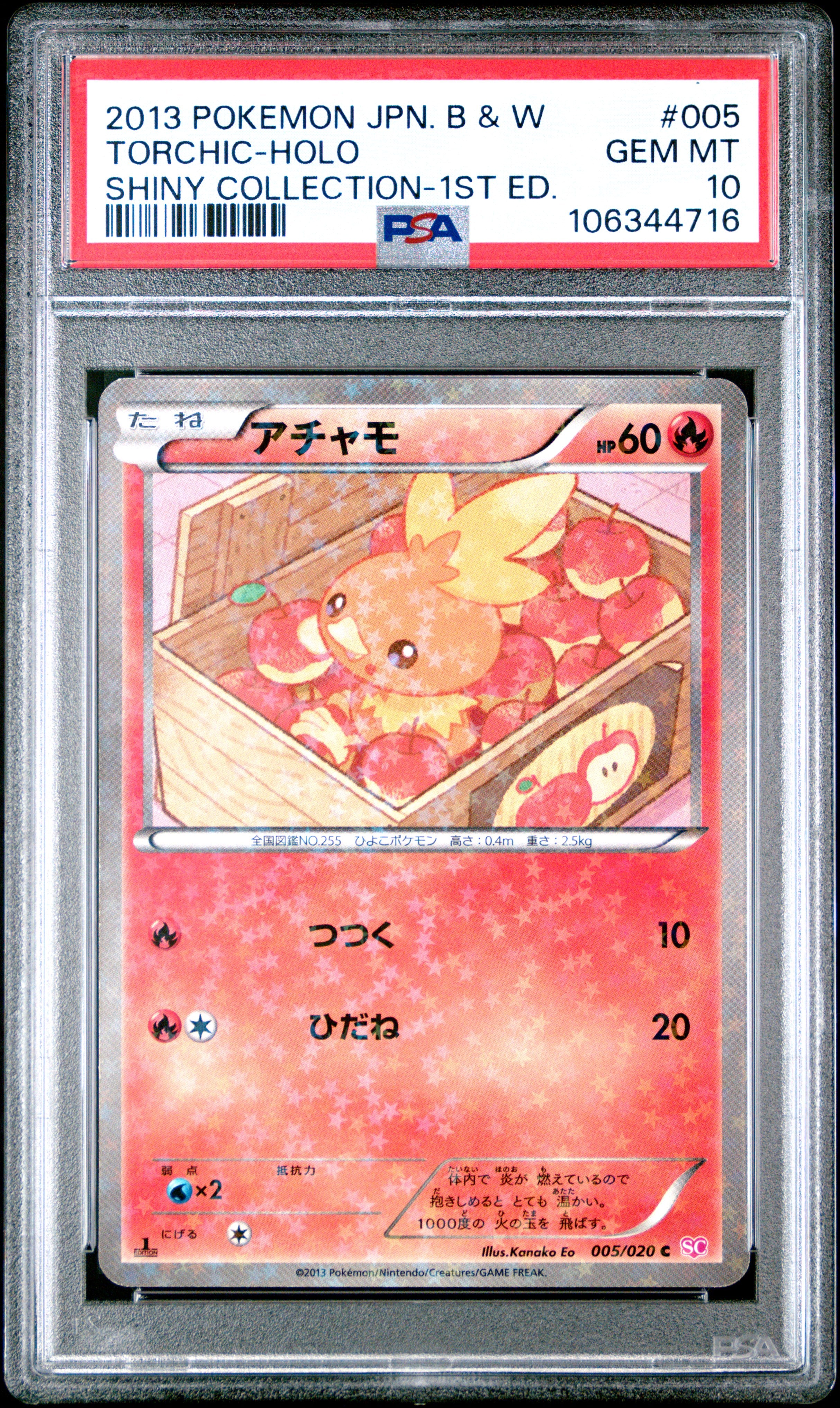 TORCHIC HOLO 005/020 PSA 10 POKEMON BLACK & WHITE SHINY COLLECTION 2013 JAPANESE 1ST ED