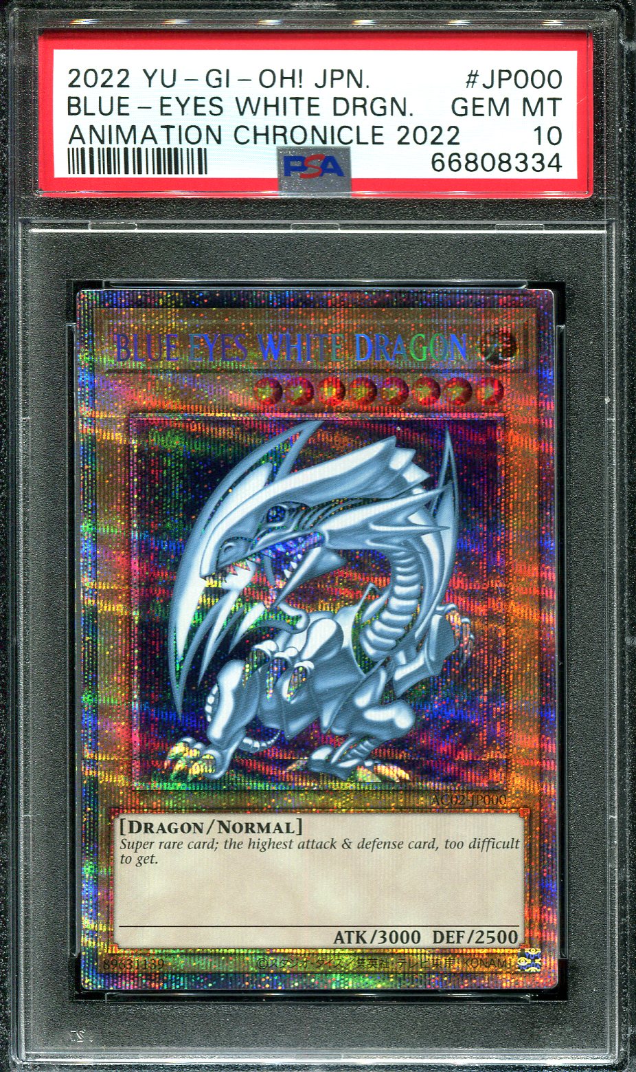 YUGIOH - PSA 10 - BLUE EYES WHITE DRAGON - AC02 2022 JAPANESE