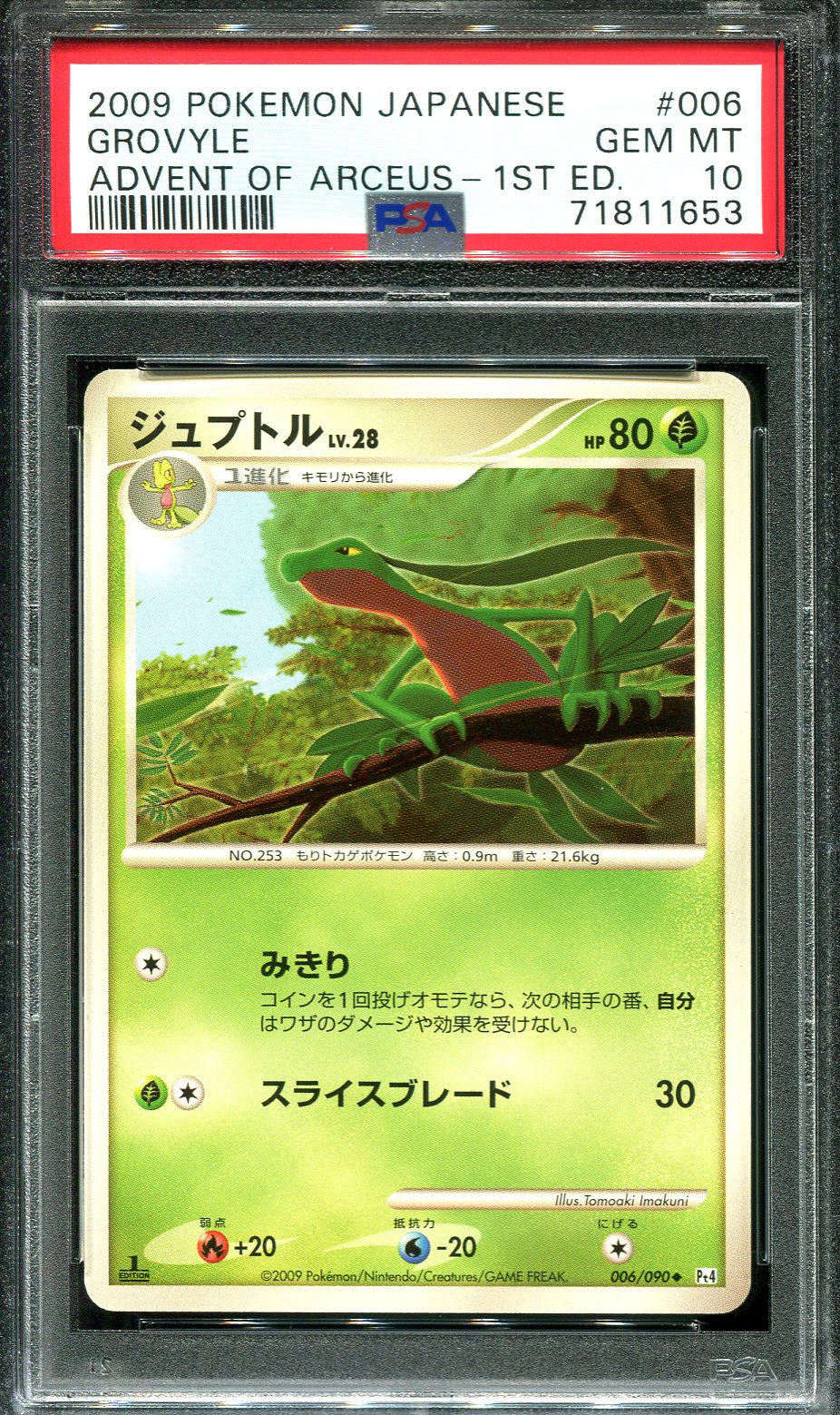 GROVYLE 006/090 PSA 10 POKEMON ADVENT OF ARCEUS PT4 JAPANESE