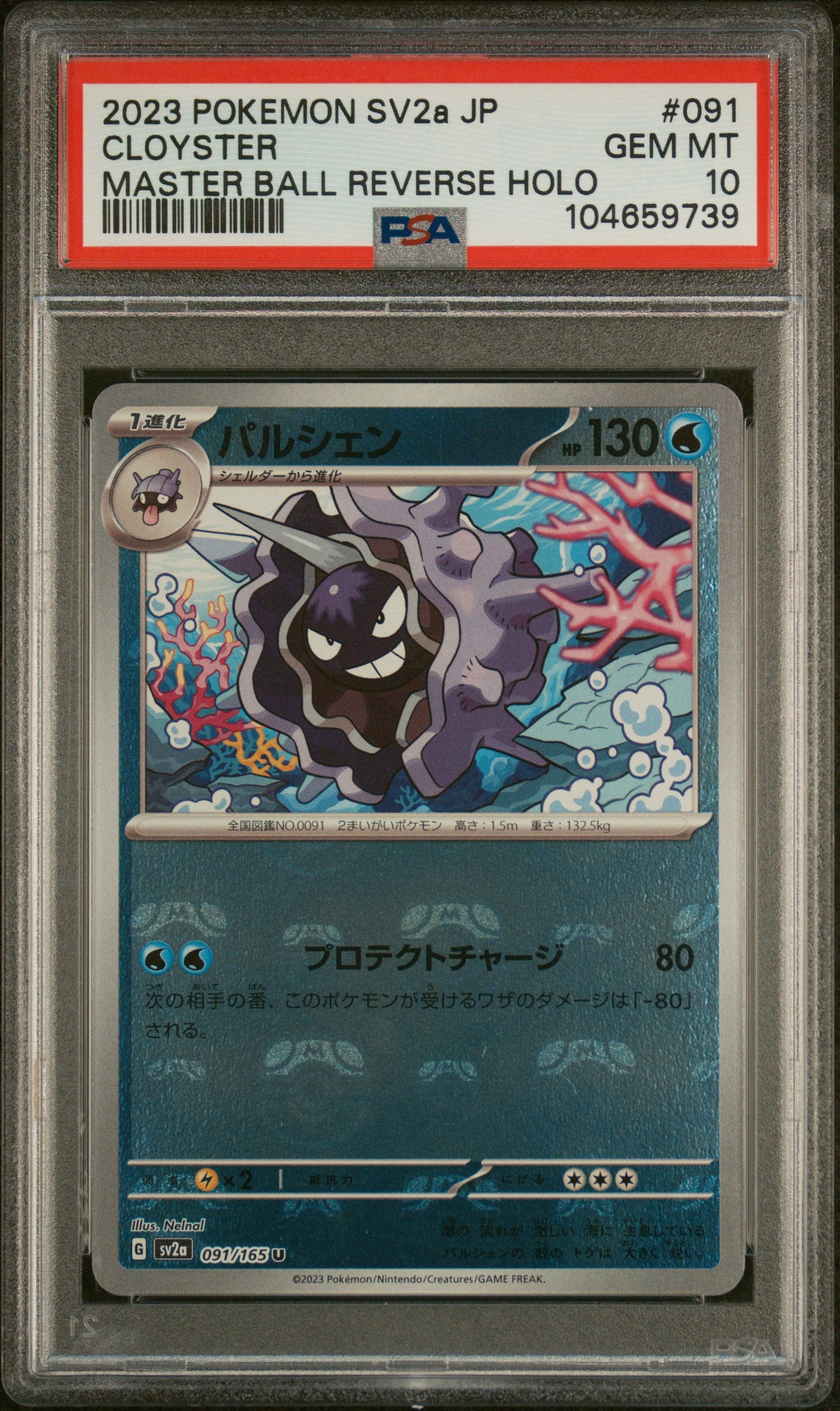 CLOYSTER 091/165 PSA 10 POKEMON SV2A-POKEMON 151 2023 JAPANESE MASTER BALL REVERSE HOLO