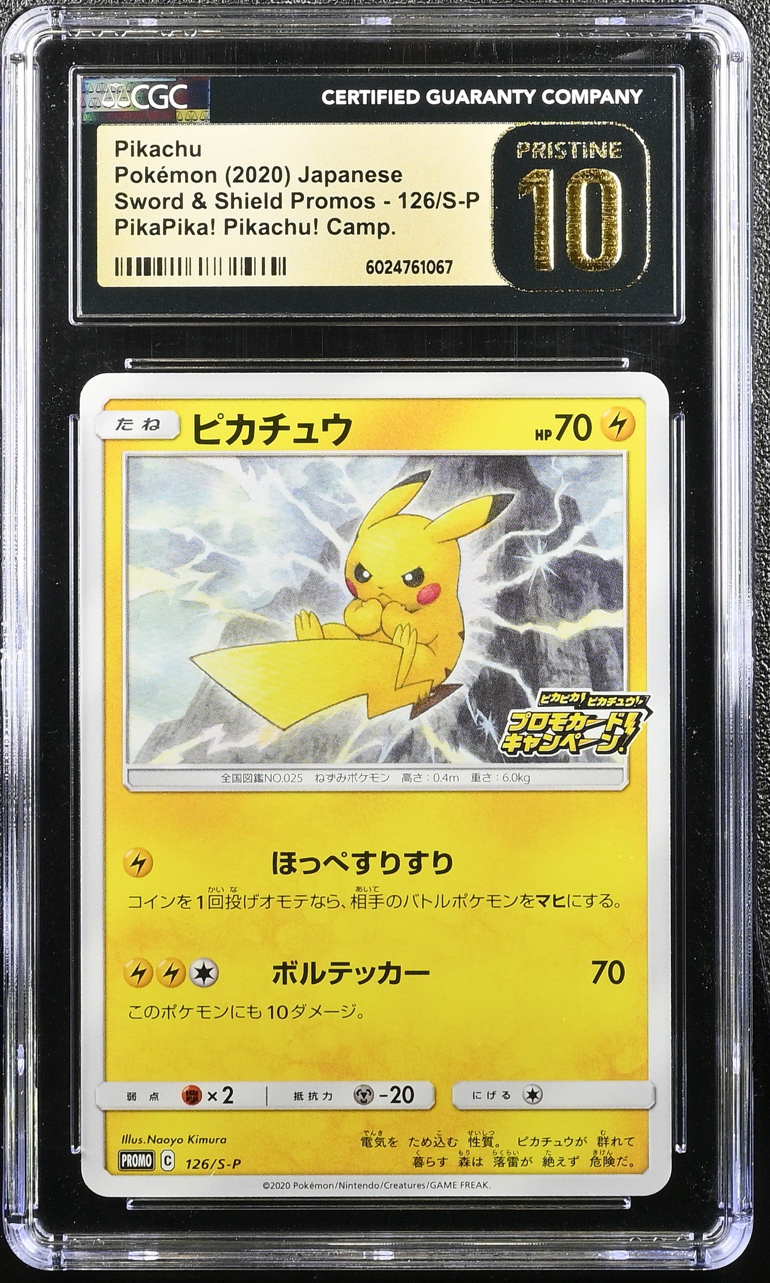 PIKACHU SWORD & SHIELD PROMOS 126/S-P POKEMON JAPANESE CGC 10 PRISTINE