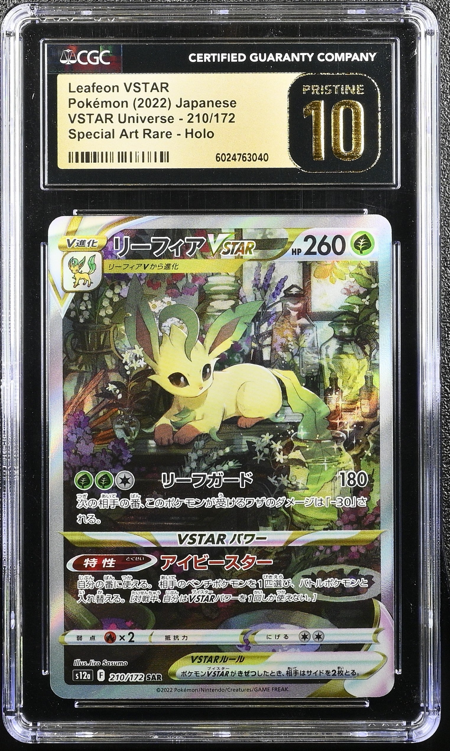 LEAFEON VSTAR 210/172 POKEMON JAPANESE SPECIAL ART RARE HOLO CGC 10 PRISTINE