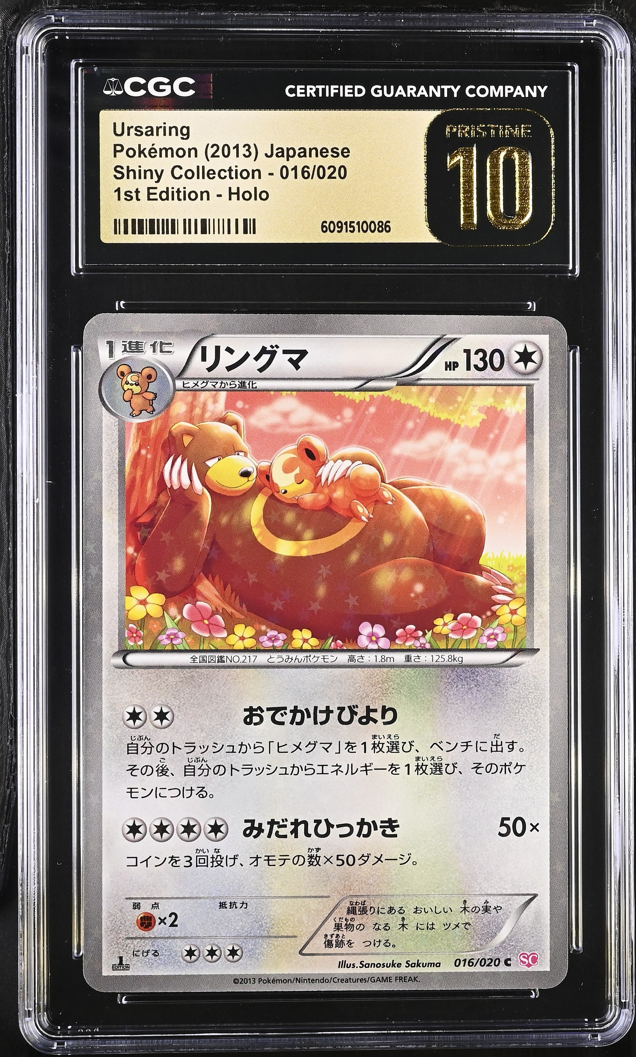 Ursaring 016/020 CGC 10 Pristine 2013 1st Edition Holo Pokemon Japanese