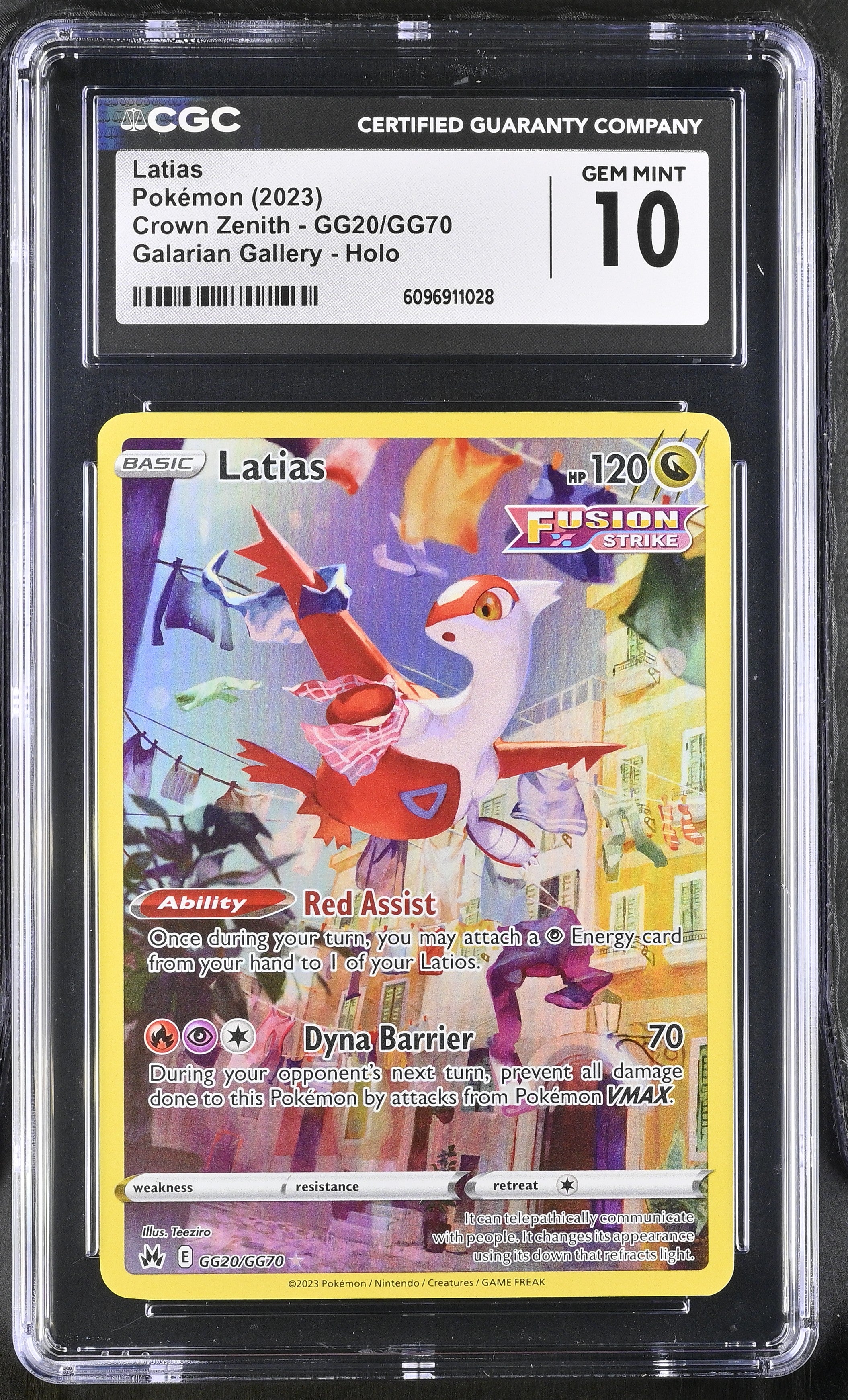 Latias GG20/GG70 CGC 10 Gem Mint 2023 Galarian Gallery Holo Crown Zenith Pokemon English
