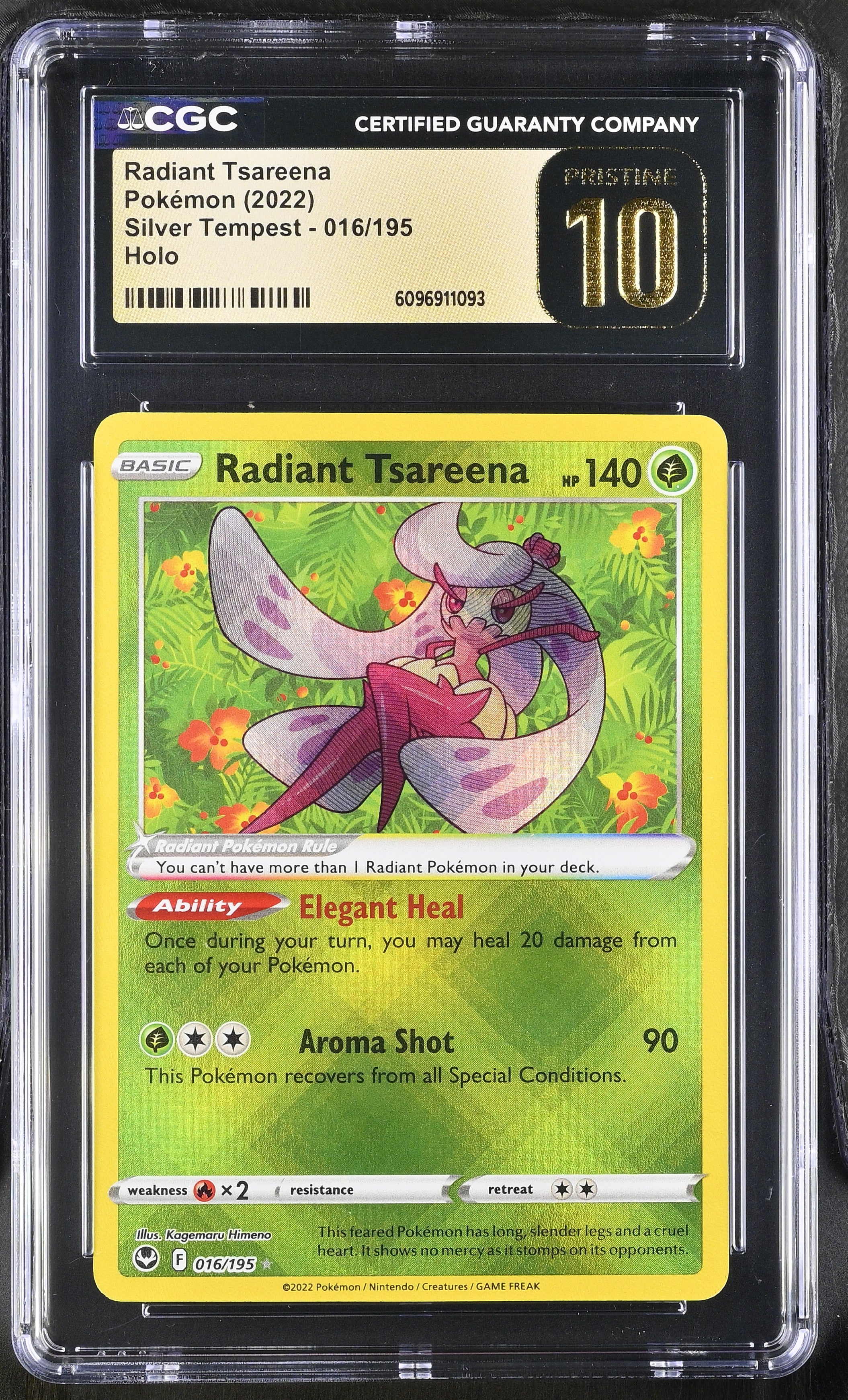 Radiant Tsareena 016/195 CGC 10 Pristine 2022 Holo Silver Tempest Pokemon