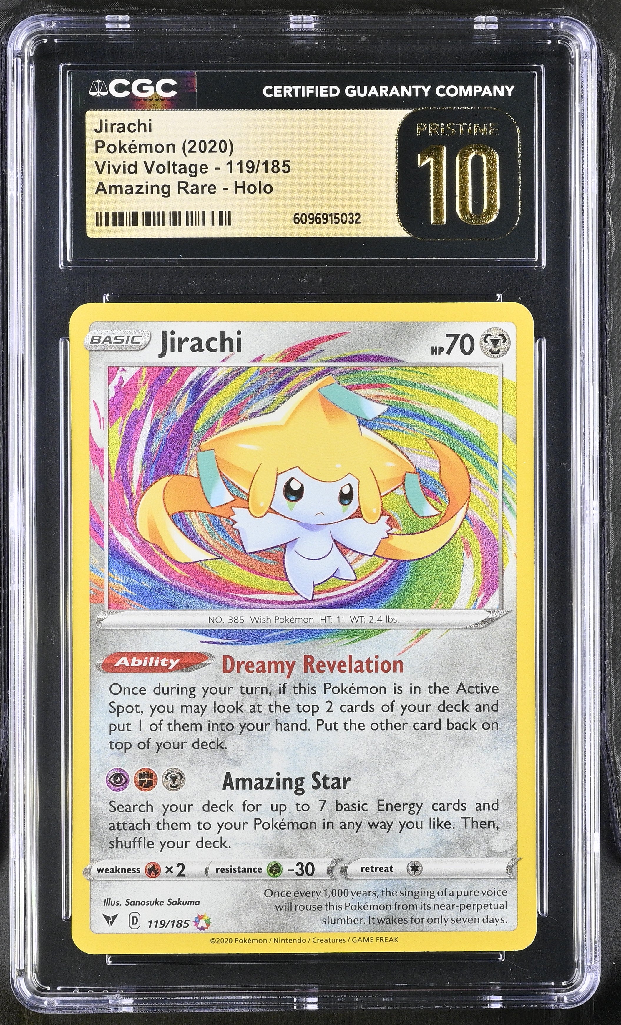 Jirachi 119/185 CGC 10 Pristine 2020 Amazing Rare Holo Vivid Voltage Pokemon English