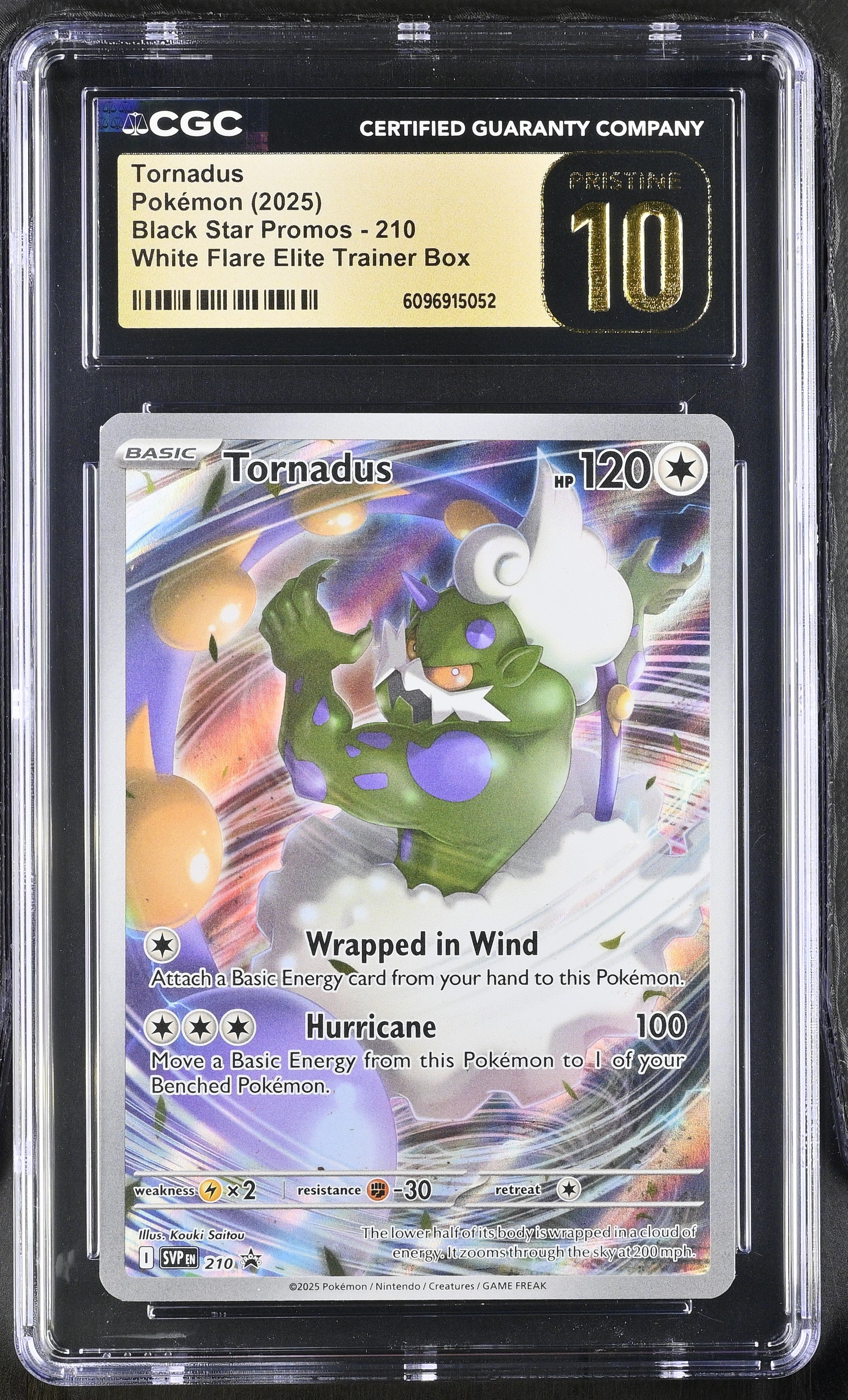 Tornadus 210 CGC 10 Pristine 2025 White Flare Elite Trainer Box Black Star Promos Pokemon
