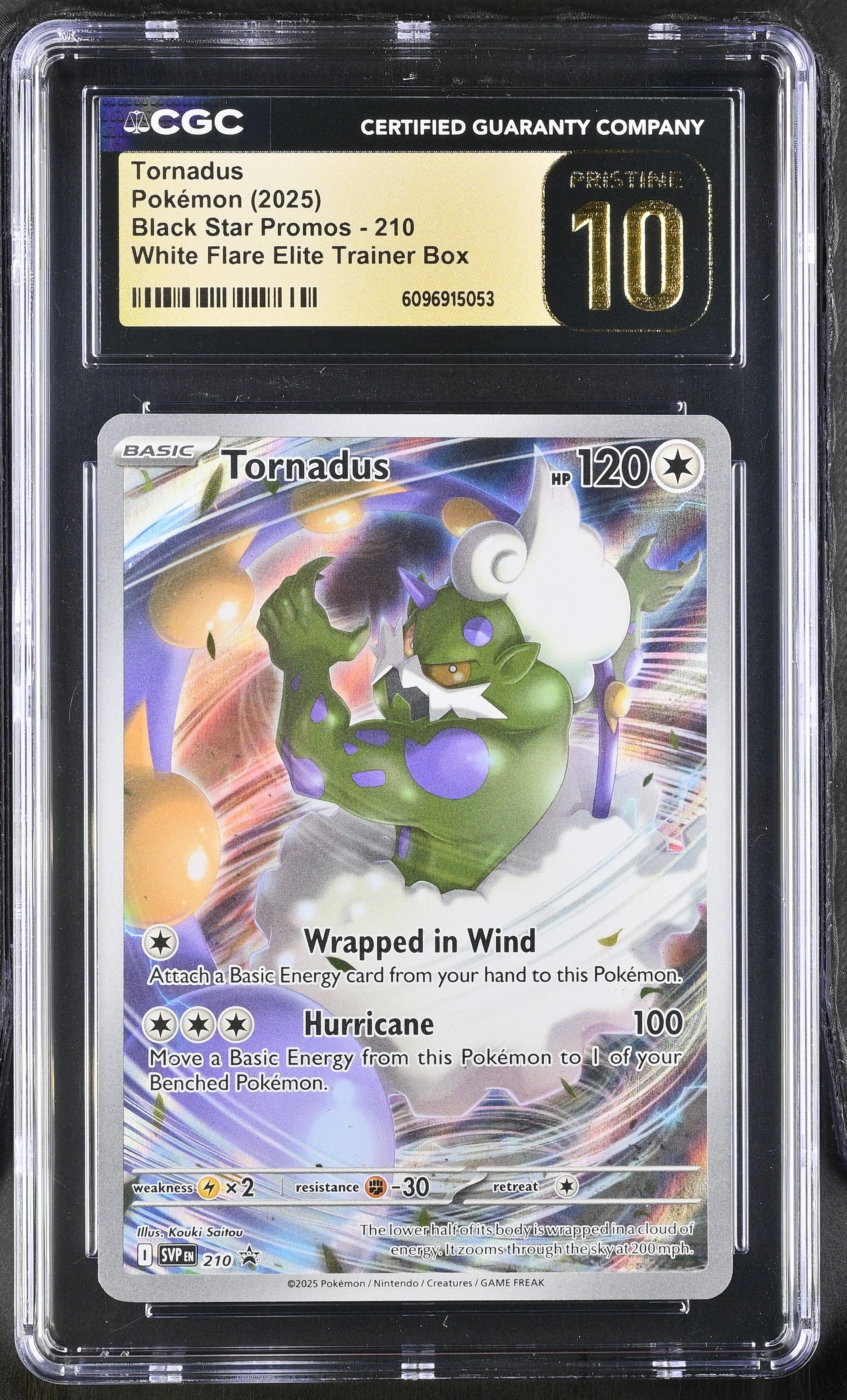 Tornadus 210 CGC 10 Pristine 2025 White Flare Elite Trainer Box Black Star Promos Pokemon
