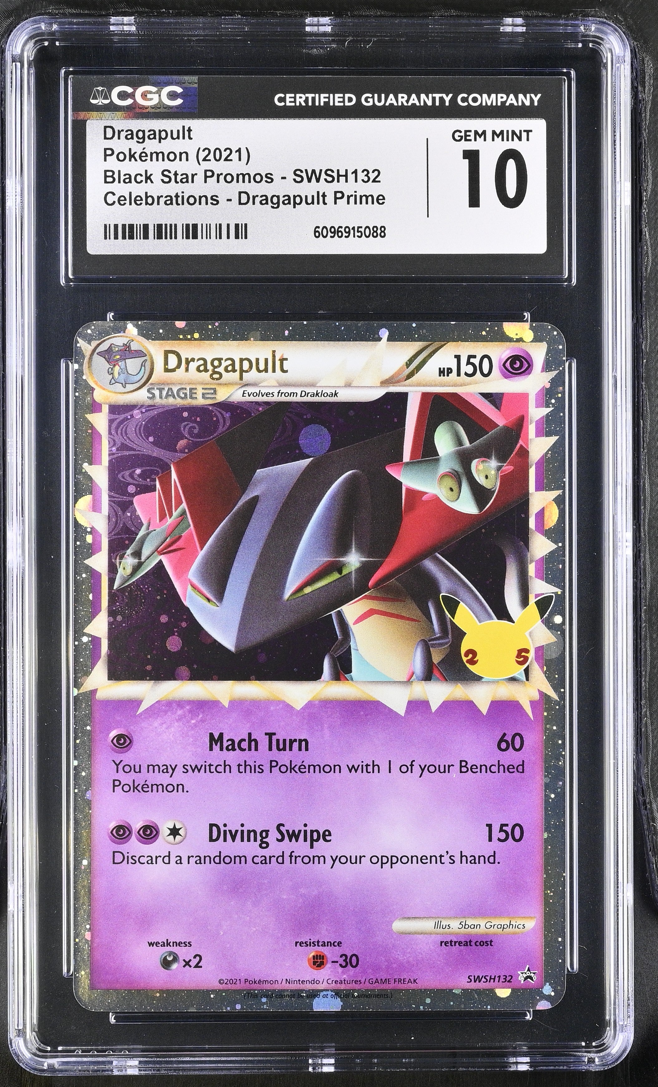Dragapult SWSH132 CGC 10 Gem Mint 2021 Prime Black Star Promo Pokemon English