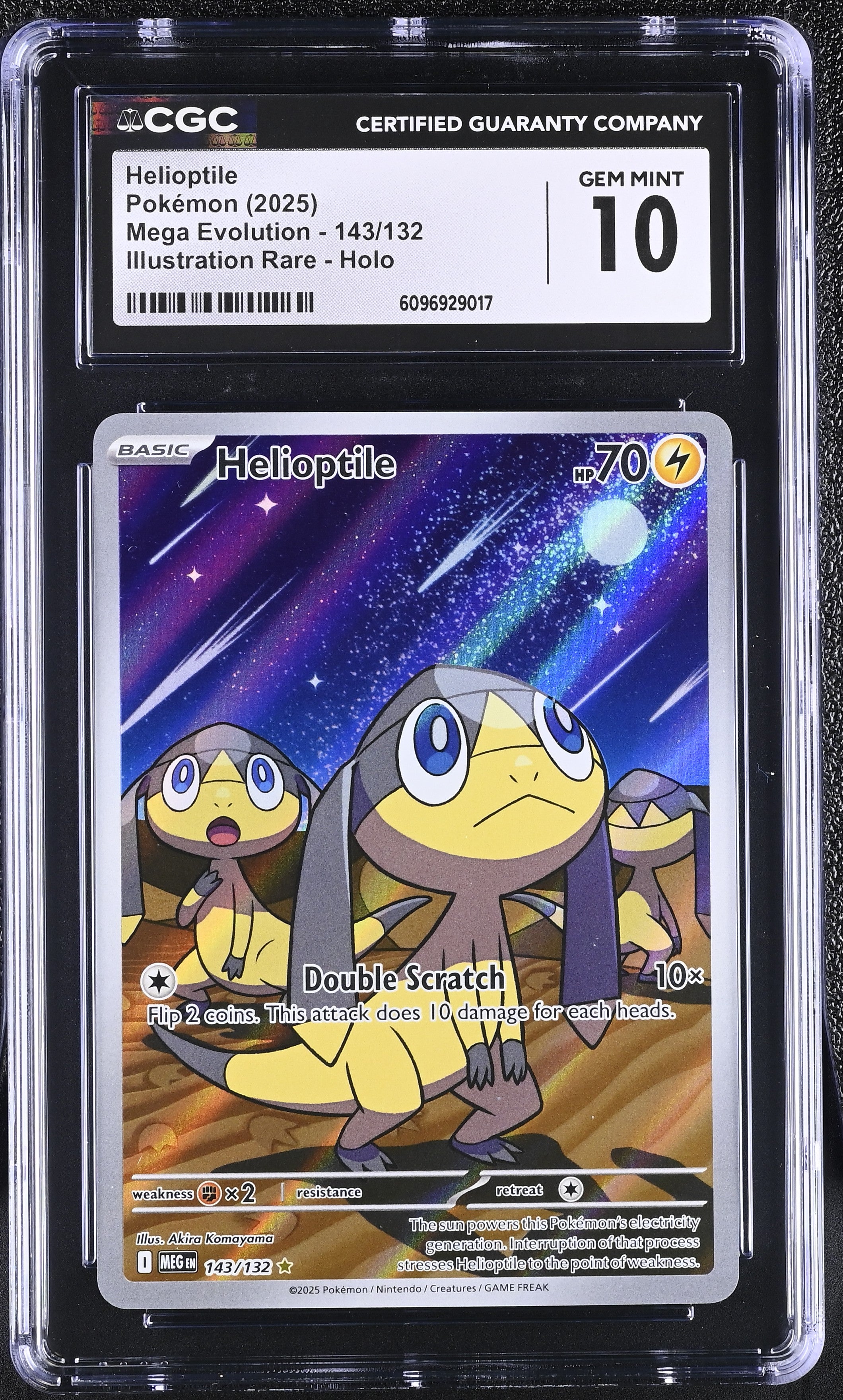 Helioptile 143/132 CGC 10 Gem Mint 2025 Illustration Rare Holo Mega Evolution Pokemon English
