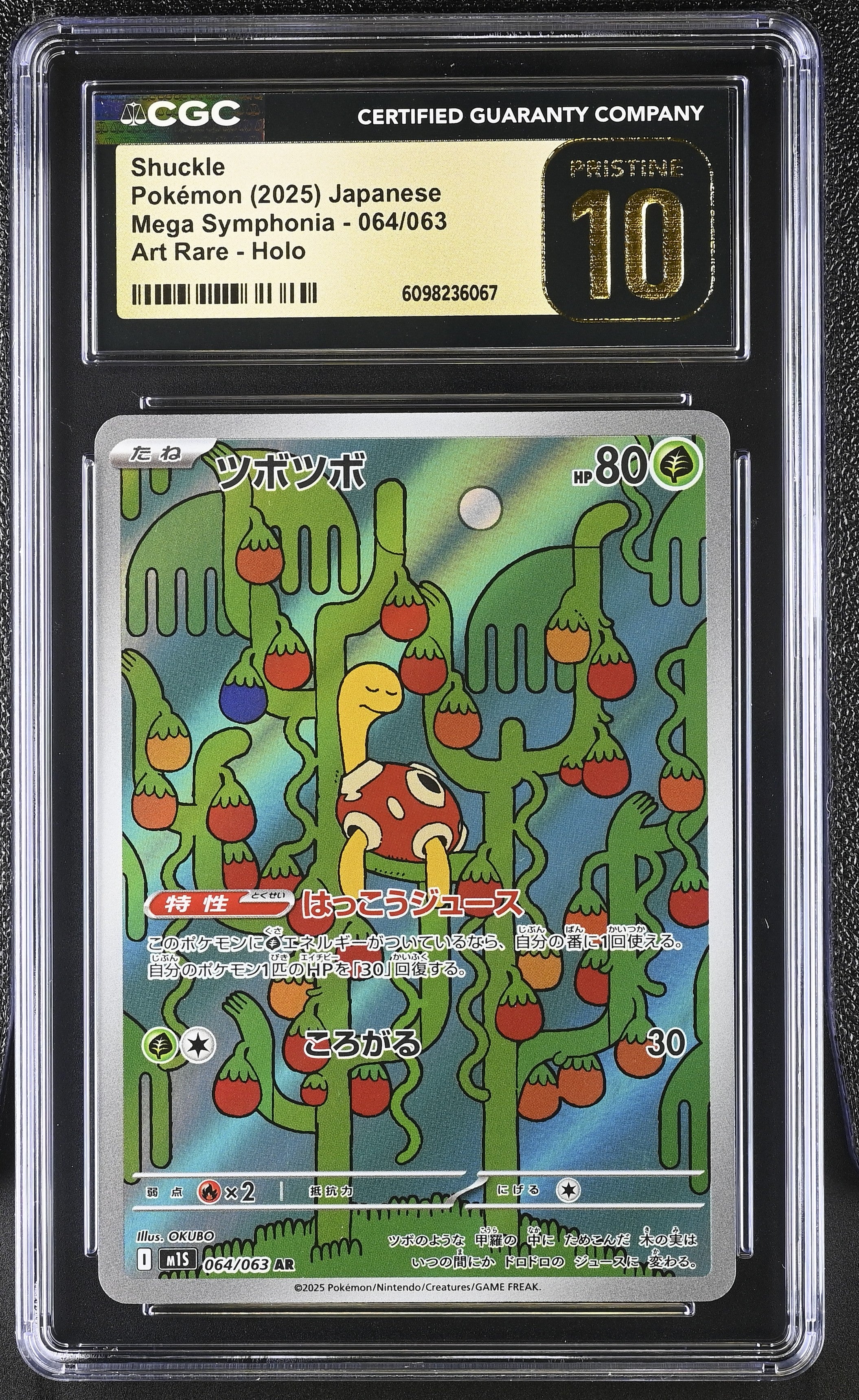 Shuckle 064/063 CGC 10 Pristine 2025 Art Rare Holo Mega Symphonia Pokemon Japanese